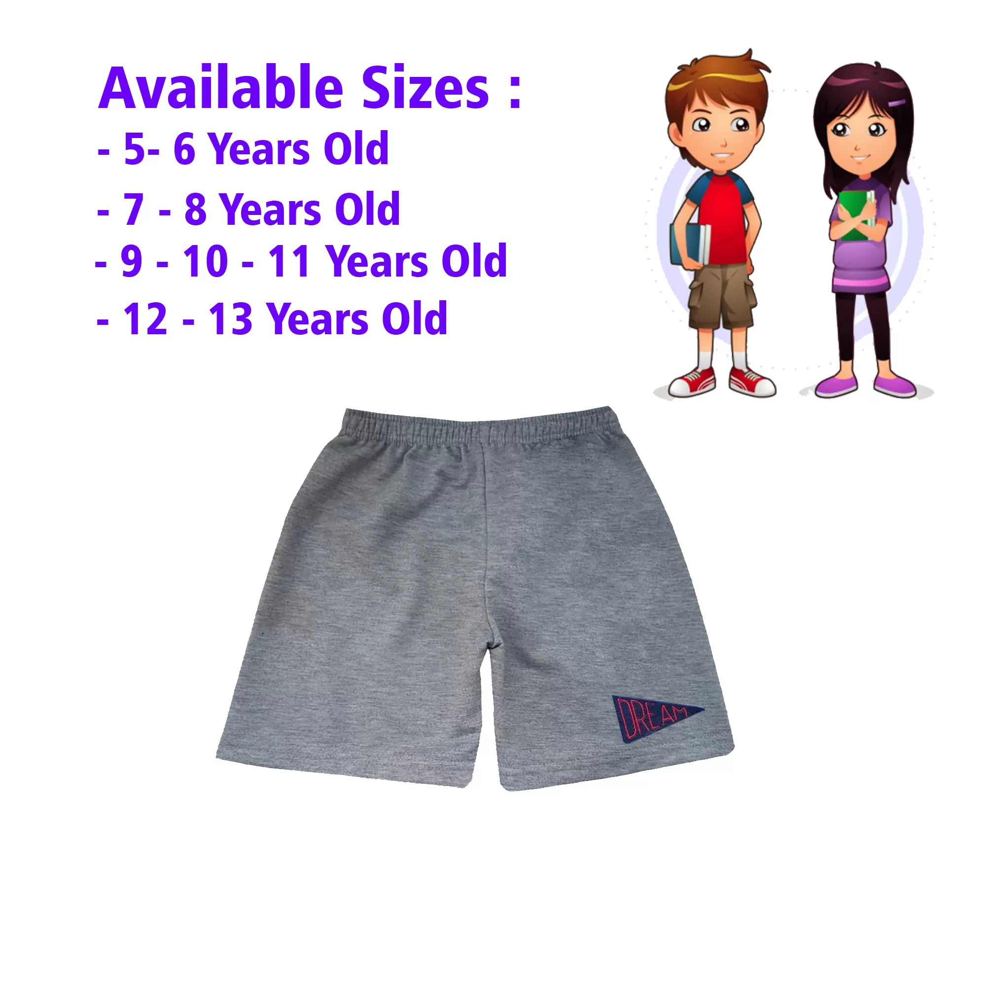 12-13 yrs Kids Boy & Girl Cotton Short Pants - 1PCs - image 1