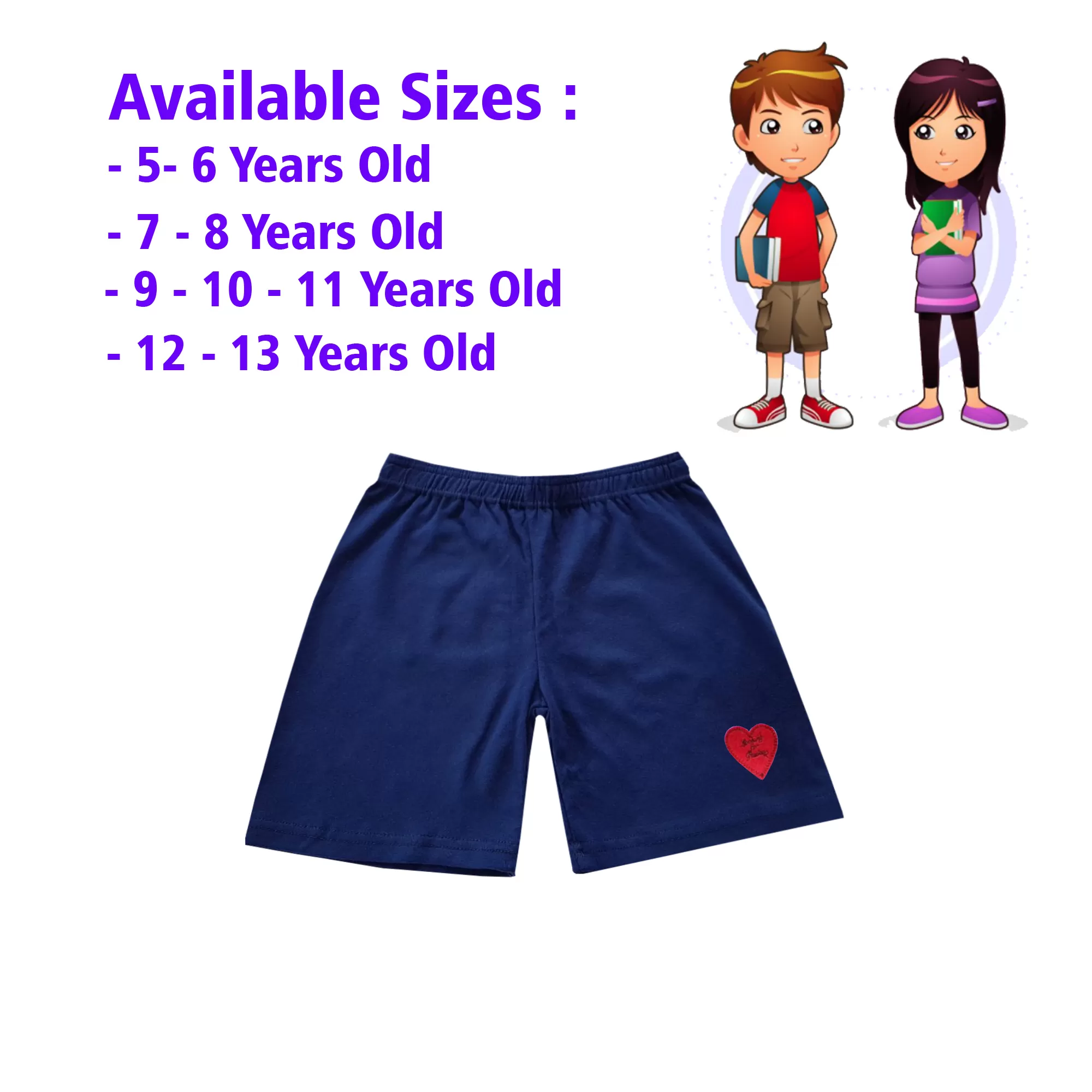 5-6 yrs Unisex Kids Boy & Girl Cotton Short - 1 PACK - image 1