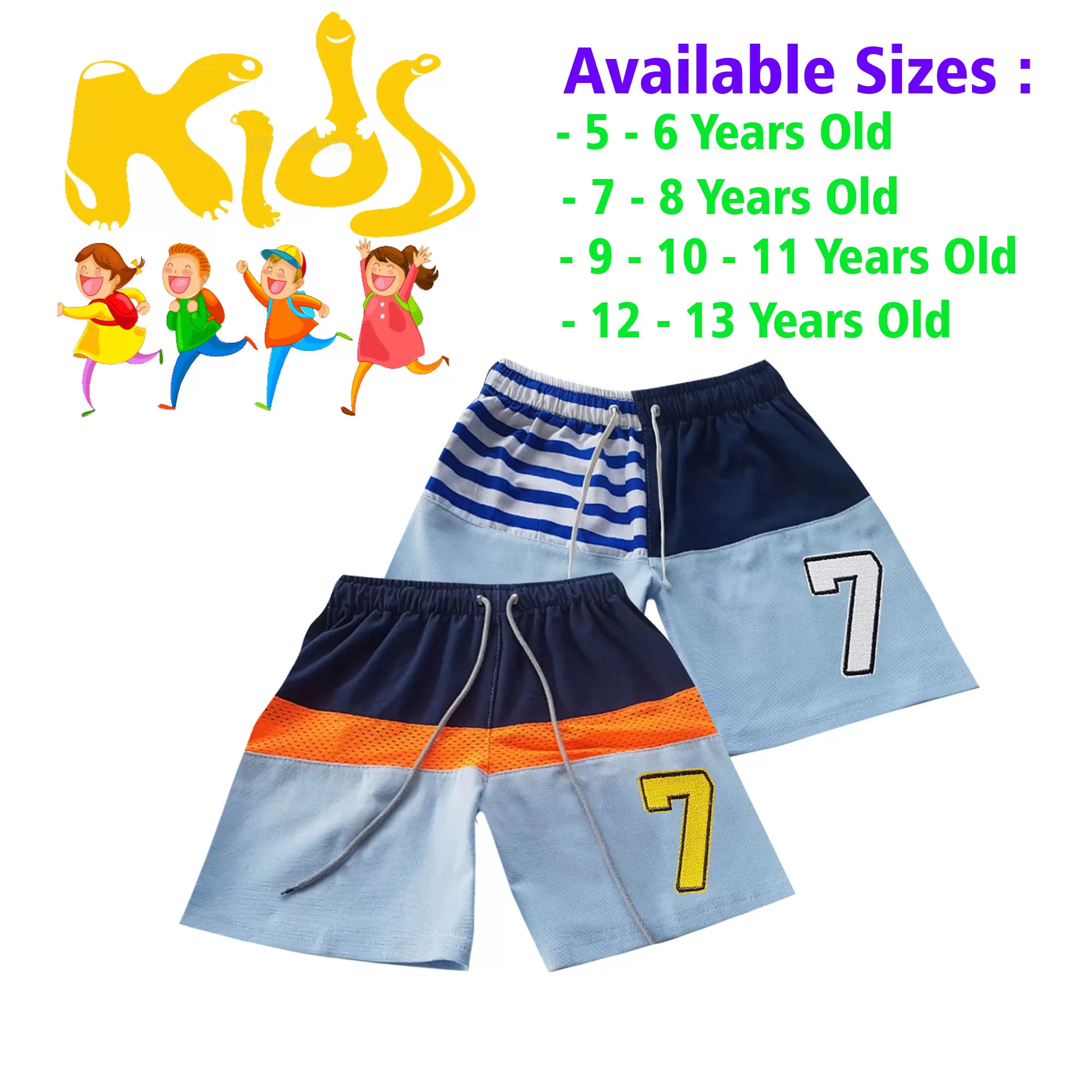 12-13 yrs Unisex Kids Boy & Girl Cotton Short - 2Pcs - image 1