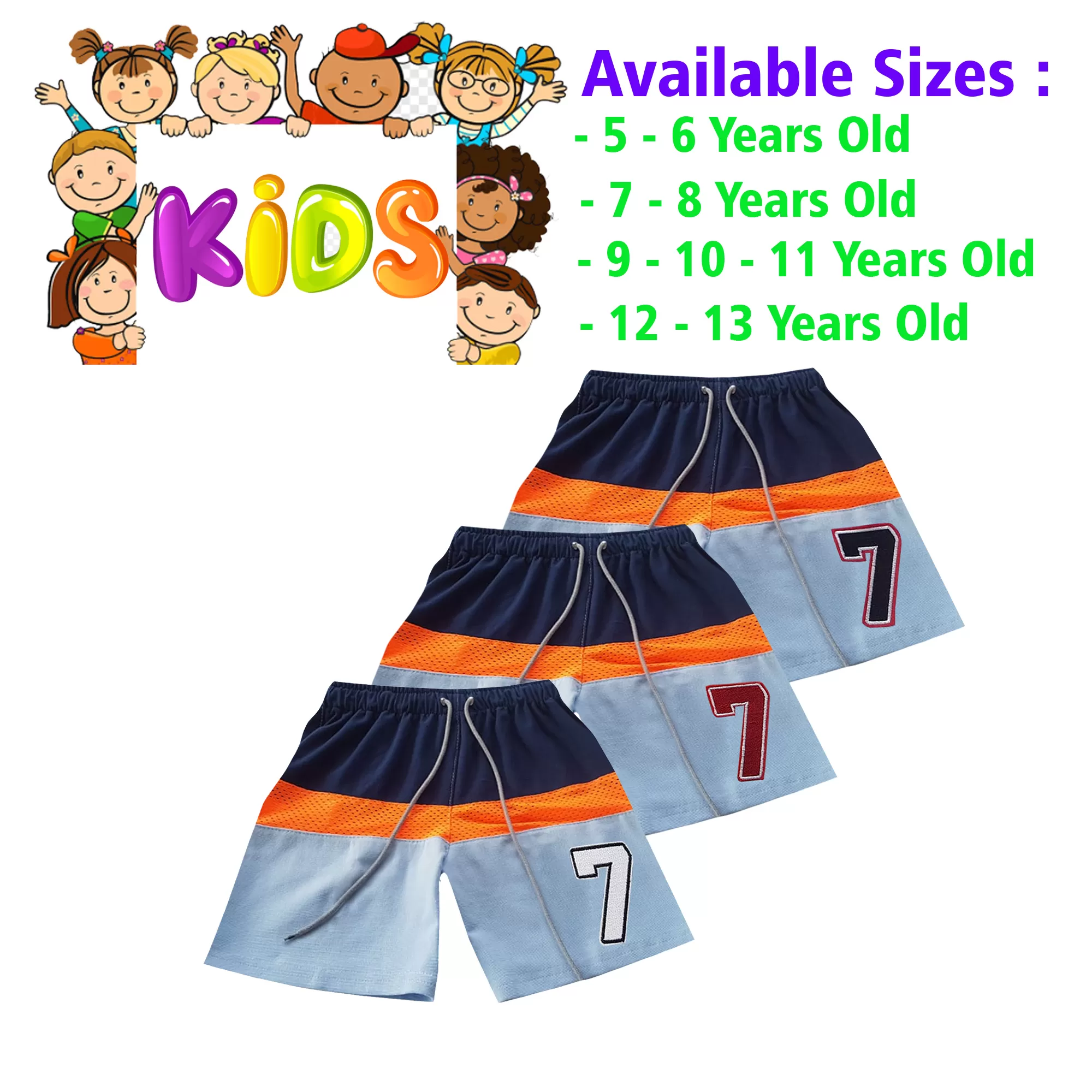 10-11 yrs Unisex Kids Boy & Girl Cotton Short - 3PCs - image 1