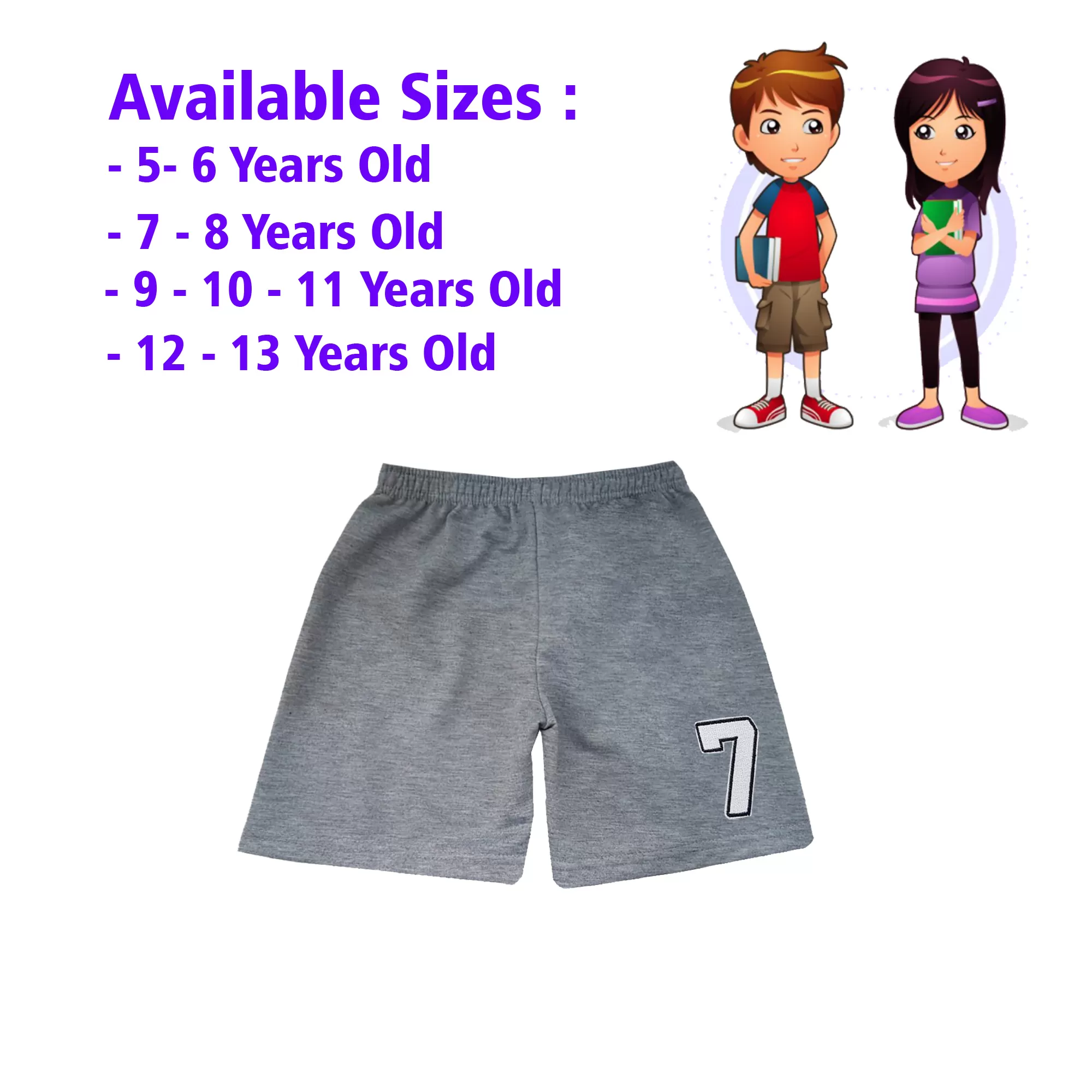 12-13 yrs Kids Boy & Girl Cotton Short Pants - 1PCs - image 1