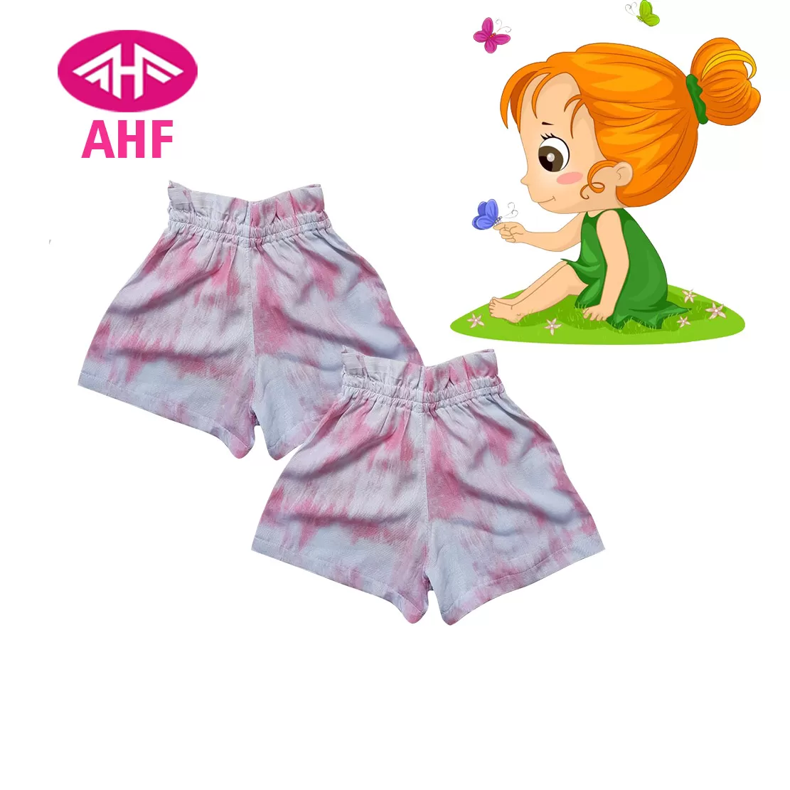 3-4 yrs AHF   Kid Girl Frill Viscose Short - 2 Pack - image 1