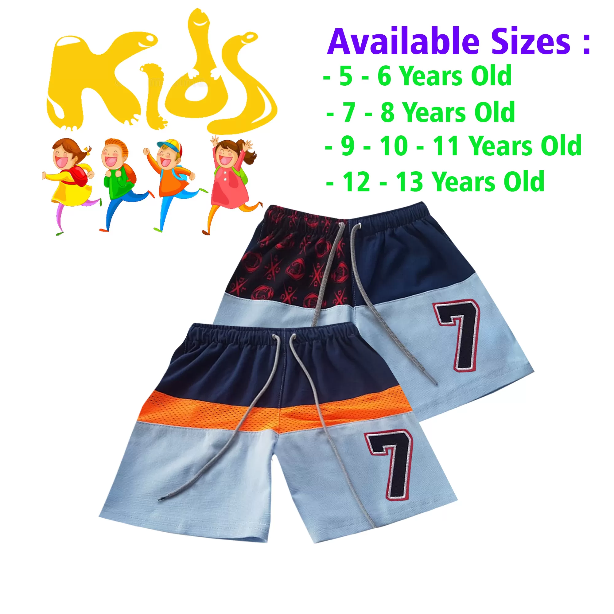 10-11 yrs Unisex Kids Boy & Girl Cotton Short - 2PCs - image 1