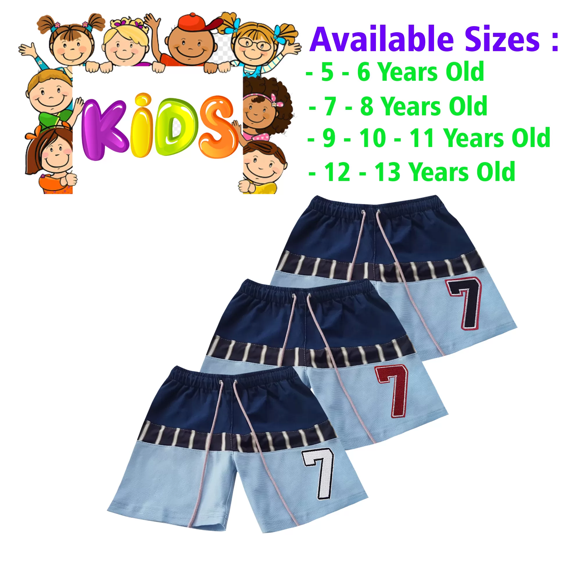 5-6 yrs Unisex Kids Boy & Girl Cotton Short - 3 PACK - image 1