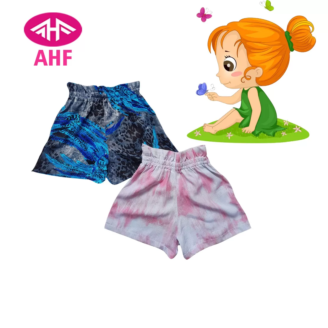 3-4 yrs AHF   Kid Girl Frill Viscose Short - 2 Pack - image 1