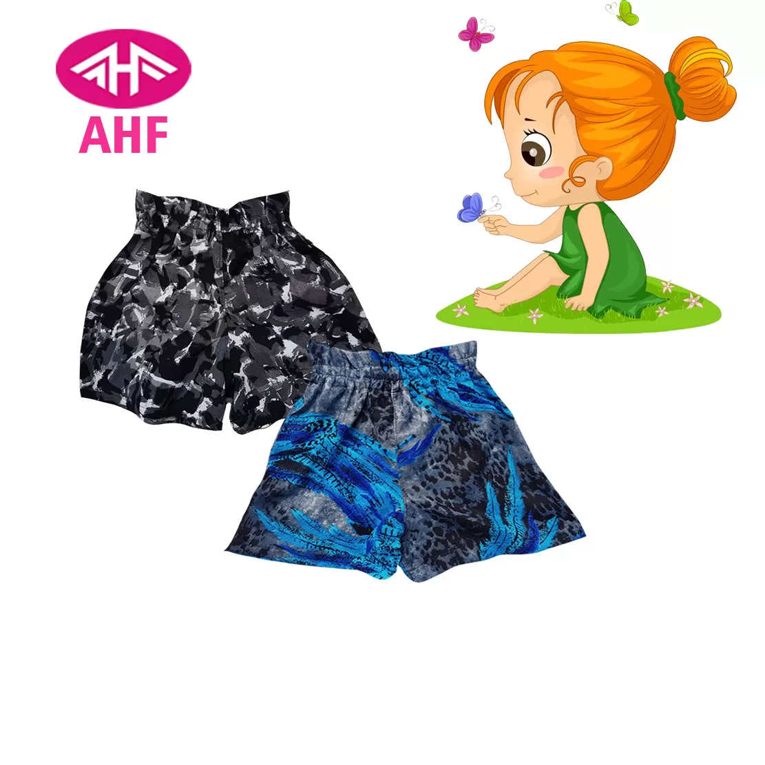 3-4 yrs AHF   Kid Girl Frill Viscose Short - 2 Pack - image 1