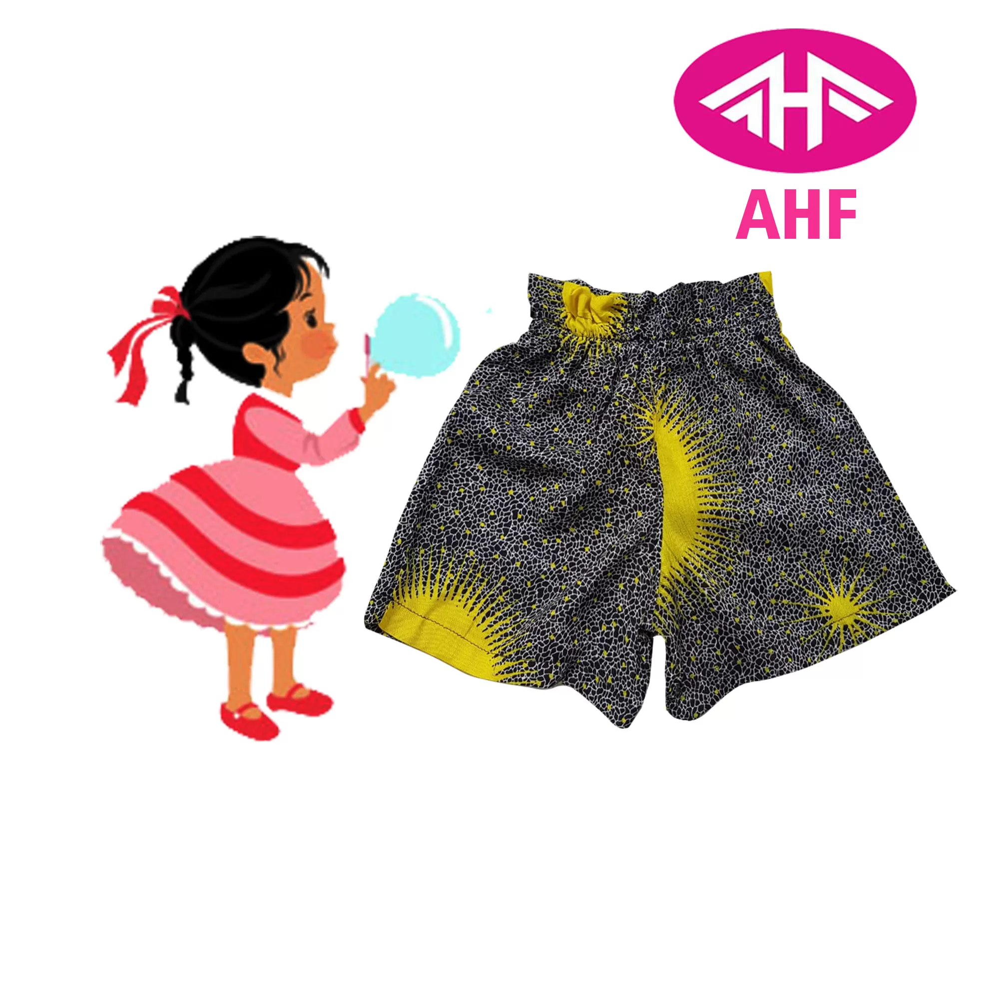 3-4 yrs AHF   Kid Girl Frill Viscose Short - 1 Pack - image 1