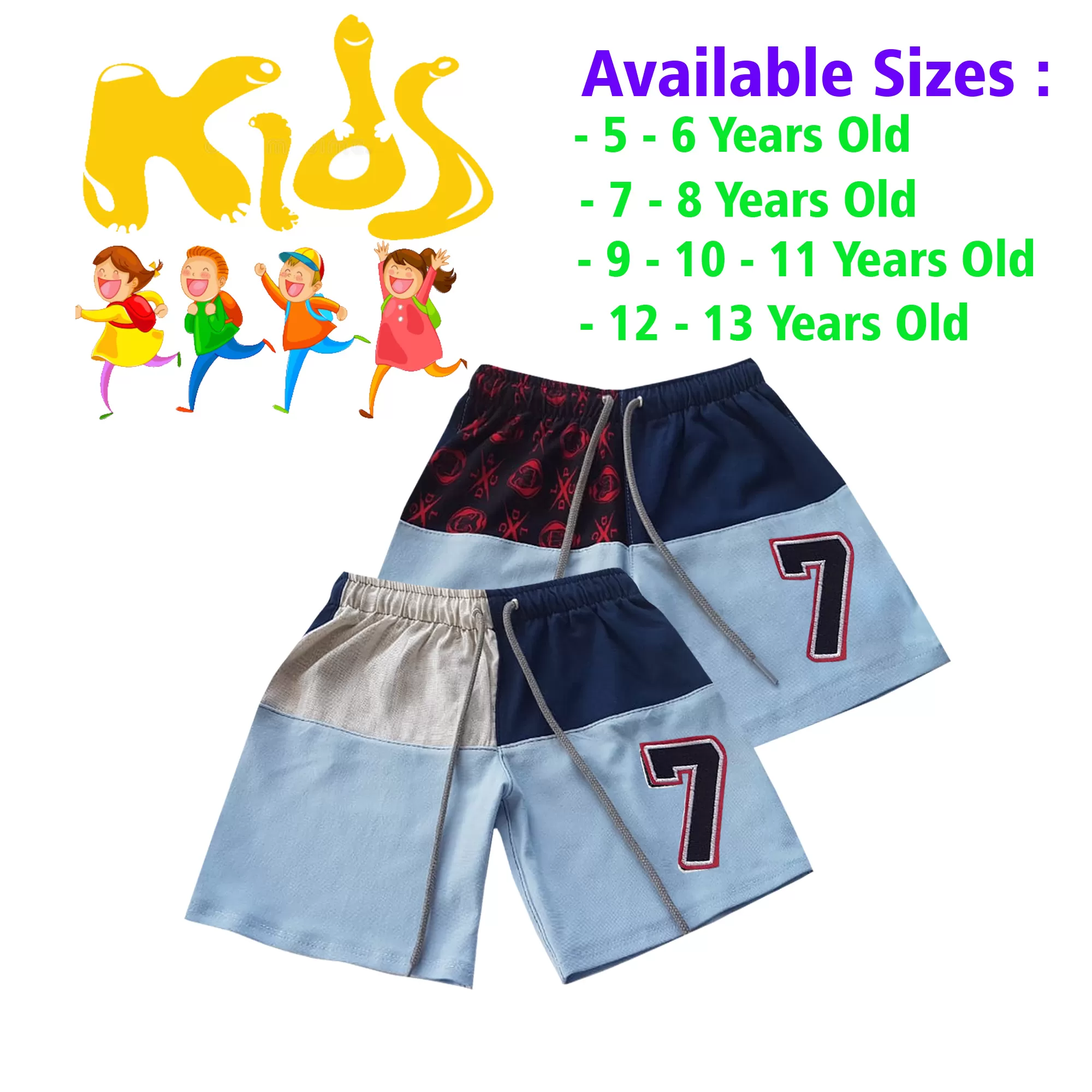 5-6 yrs Unisex Kids Boy & Girl Cotton Short - 2 PACK - image 1