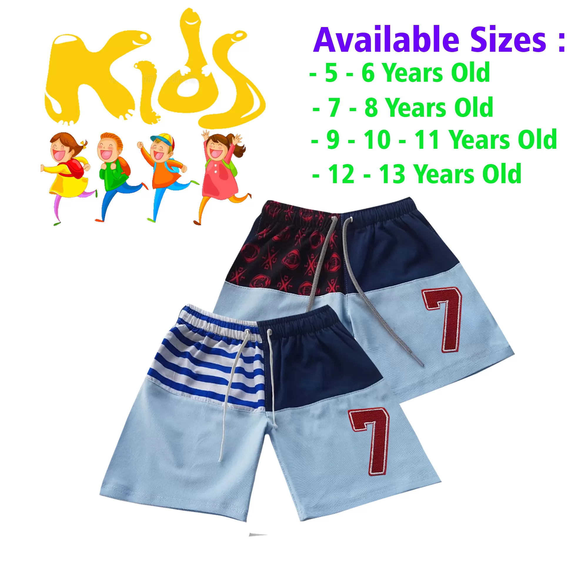 12-13 yrs Unisex Kids Boy & Girl Cotton Short - 2Pcs - image 1