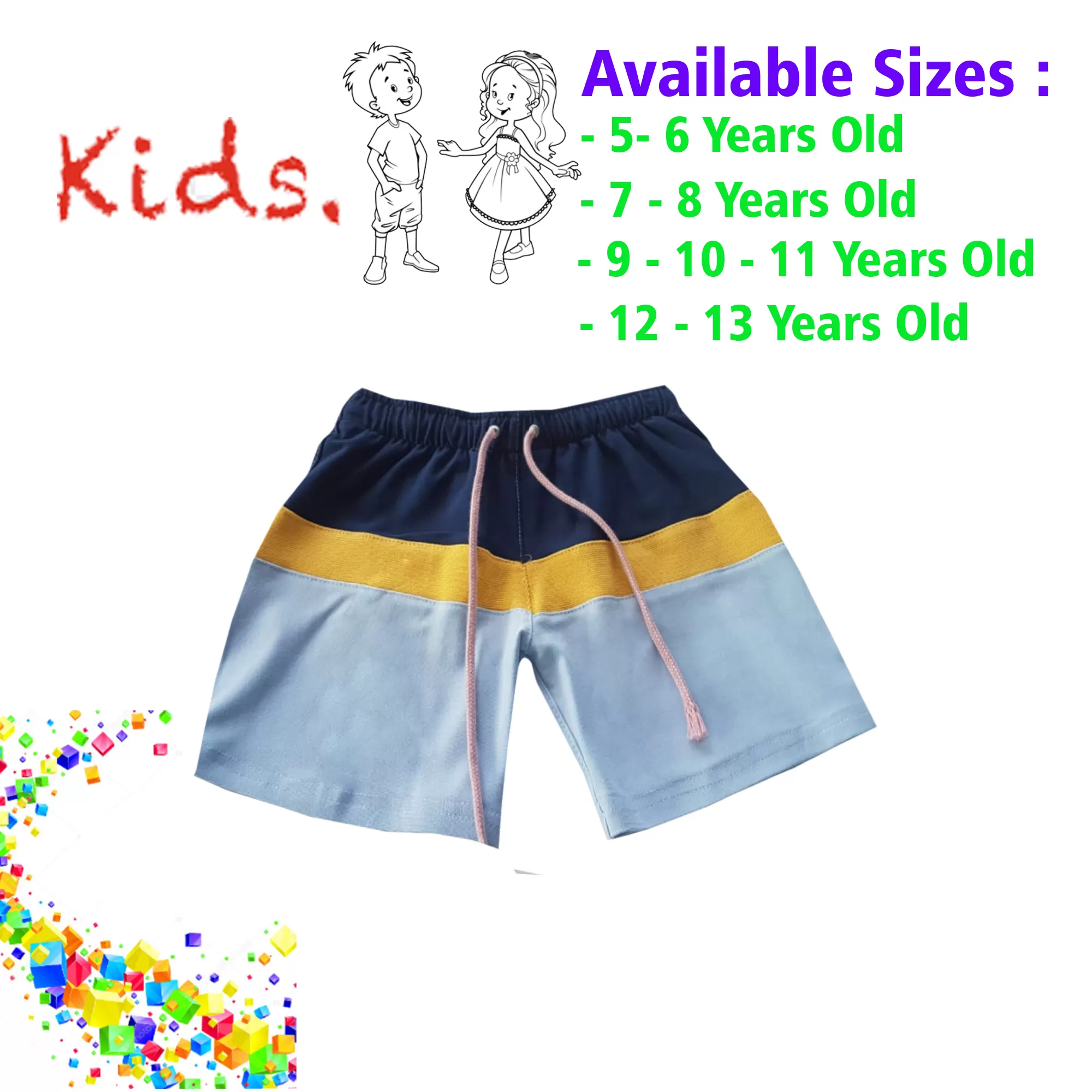 10-11 yrs Unisex Kids Boy & Girl Cotton Short  - image 1