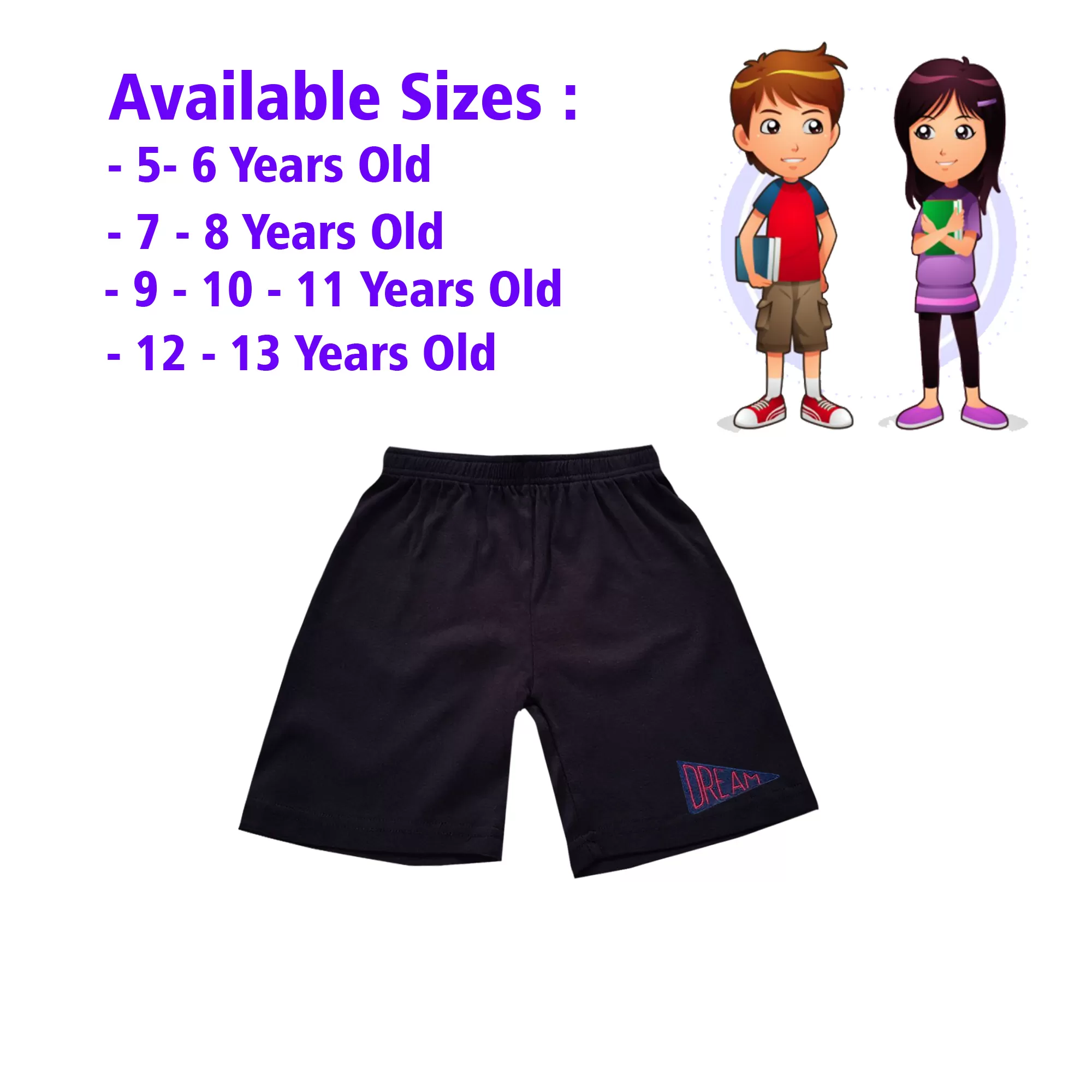 12-13 yrs Kids Boy & Girl Cotton Short Pants - 1PCs - image 1