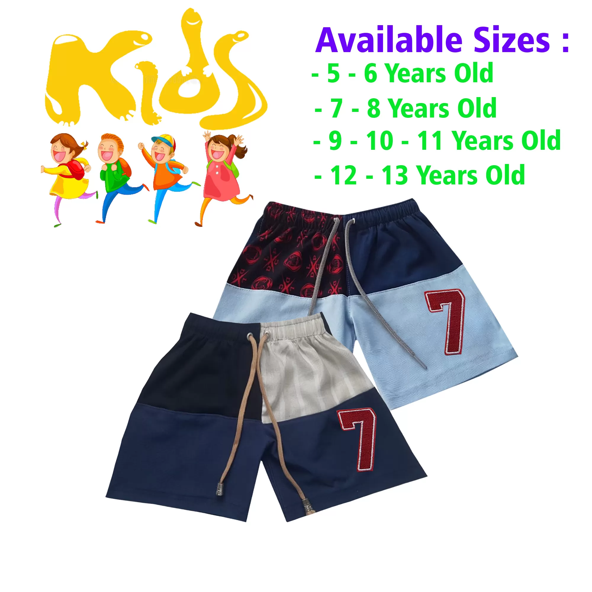 5-6 yrs Unisex Kids Boy & Girl Cotton Short - 2 PACK - image 1