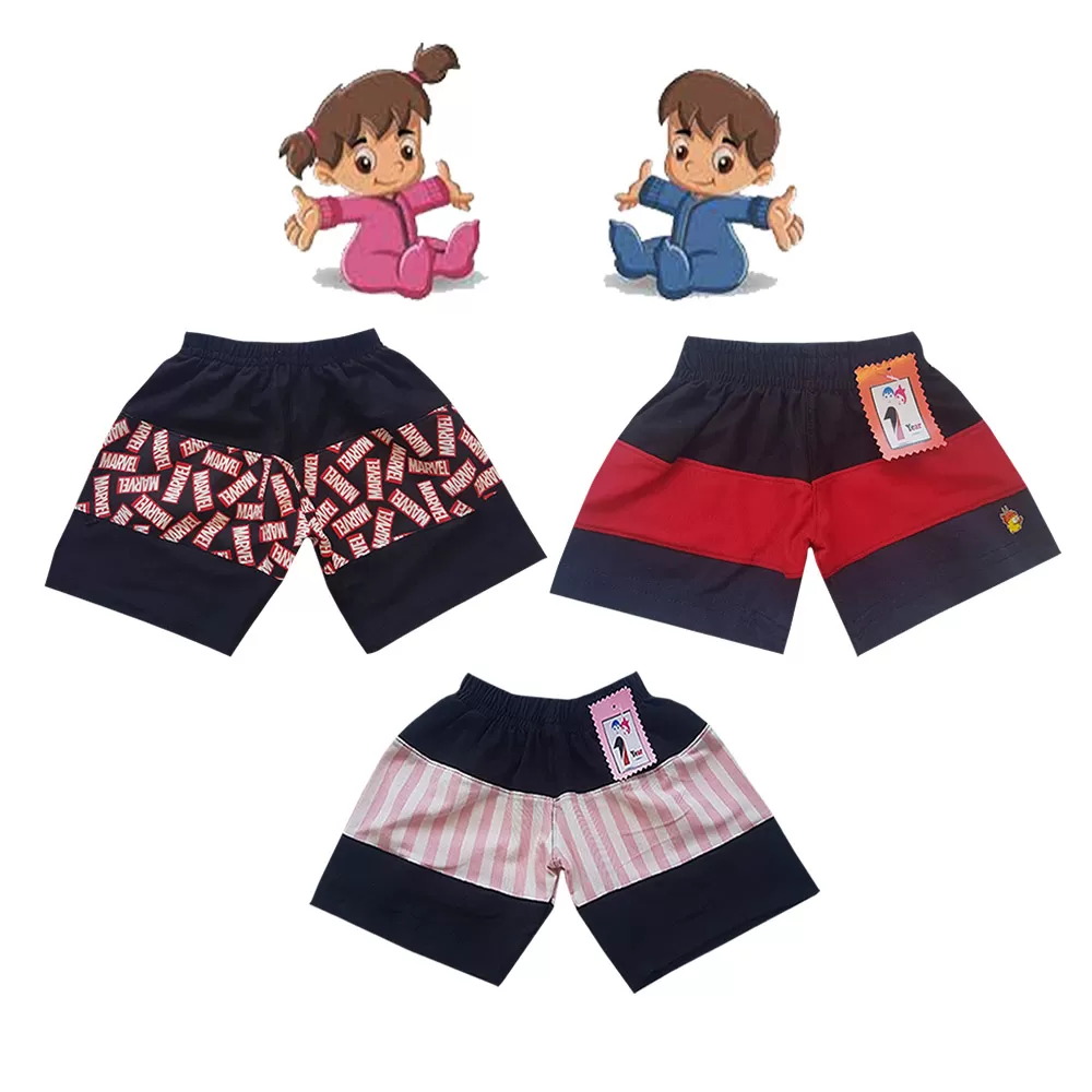 2 yrs Baby Cotton Short Pants  - 3 Pack - image 1