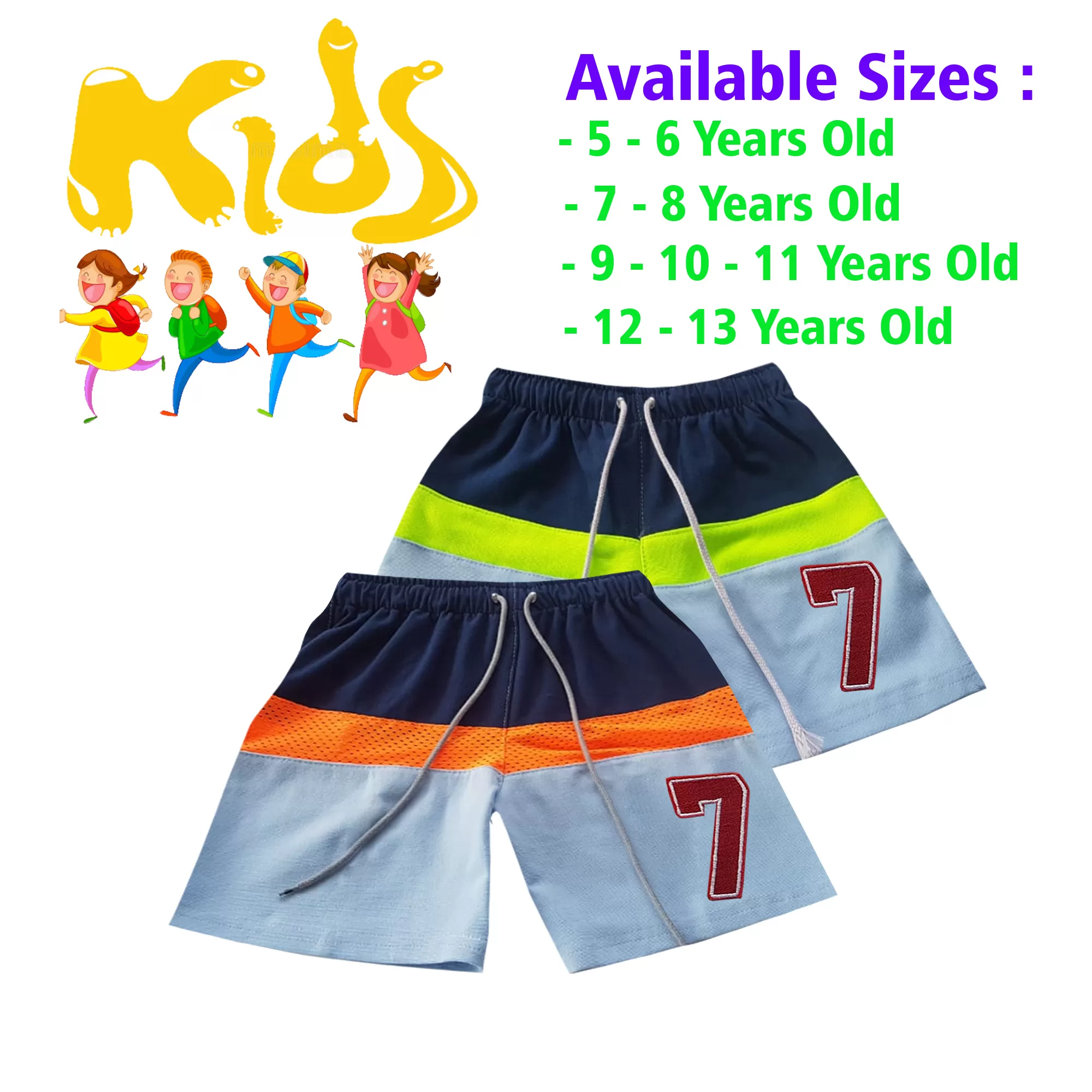 7-8 yrs Unisex Kids Boy & Girl Cotton Short - 2 PACK - image 1