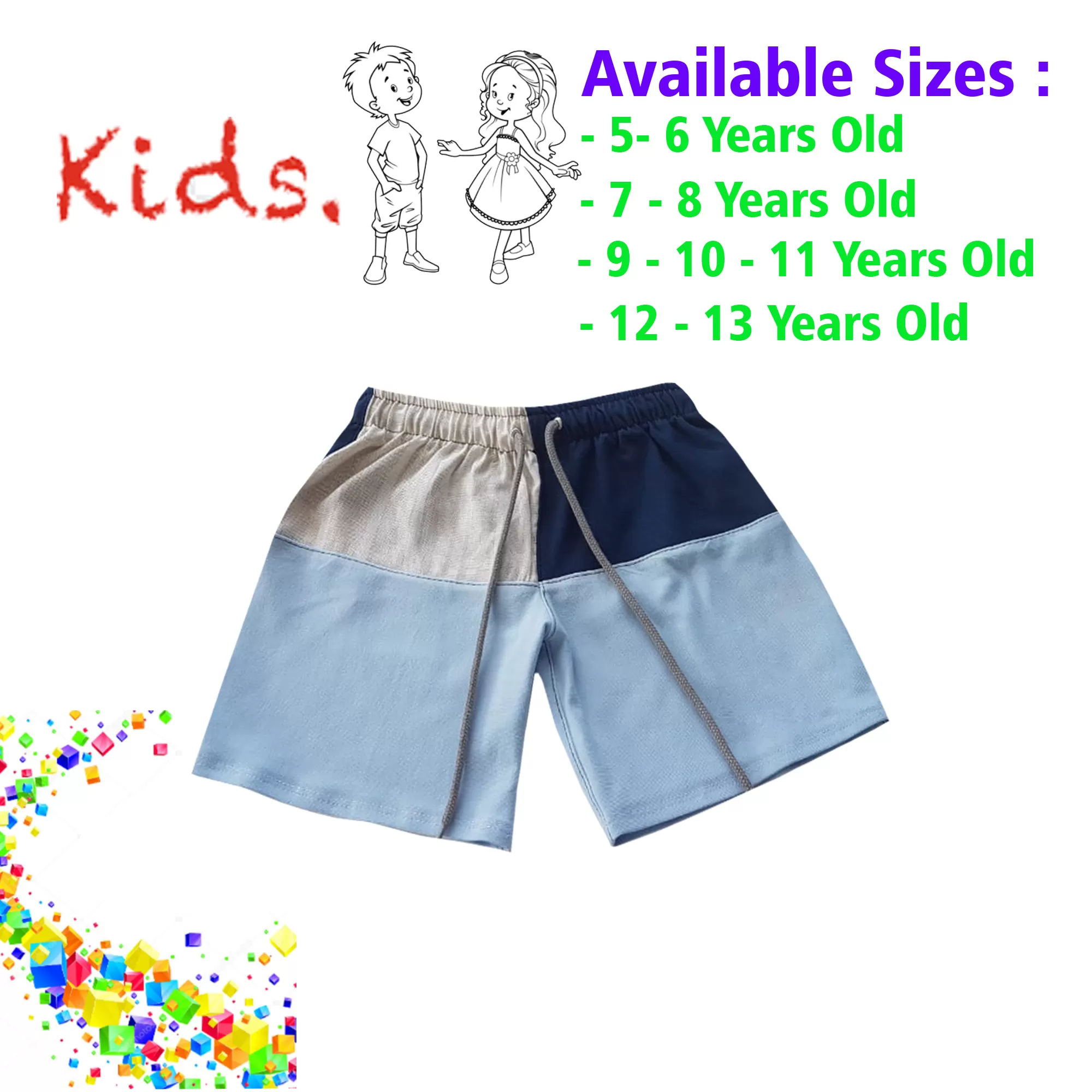 12-13 yrs Unisex Kids Boy & Girl Cotton Short -