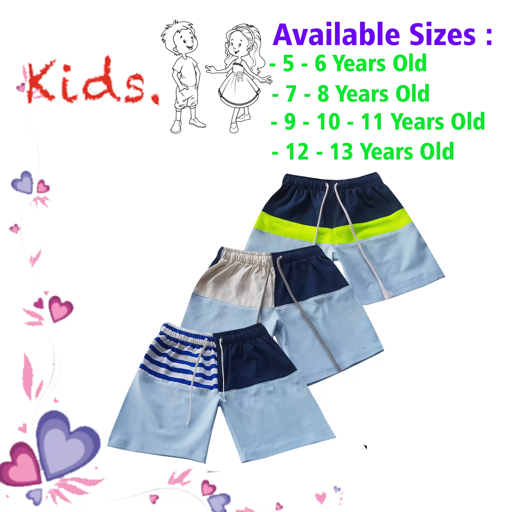 5-6 yrs Unisex Kids Boy & Girl Cotton Short - 3 PACK - image 1
