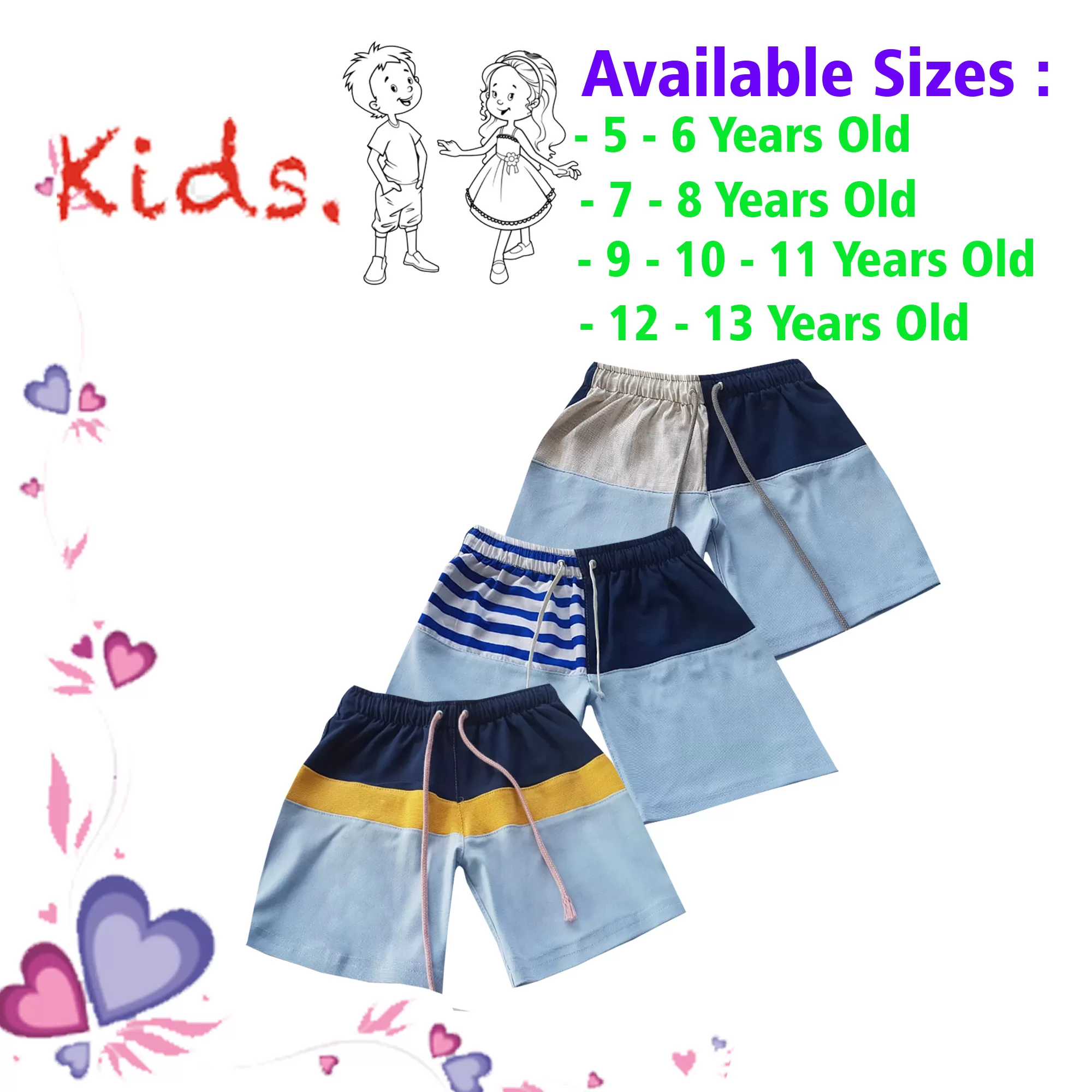 5-6 yrs Unisex Kids Boy & Girl Cotton Short - 3 PACK - image 1