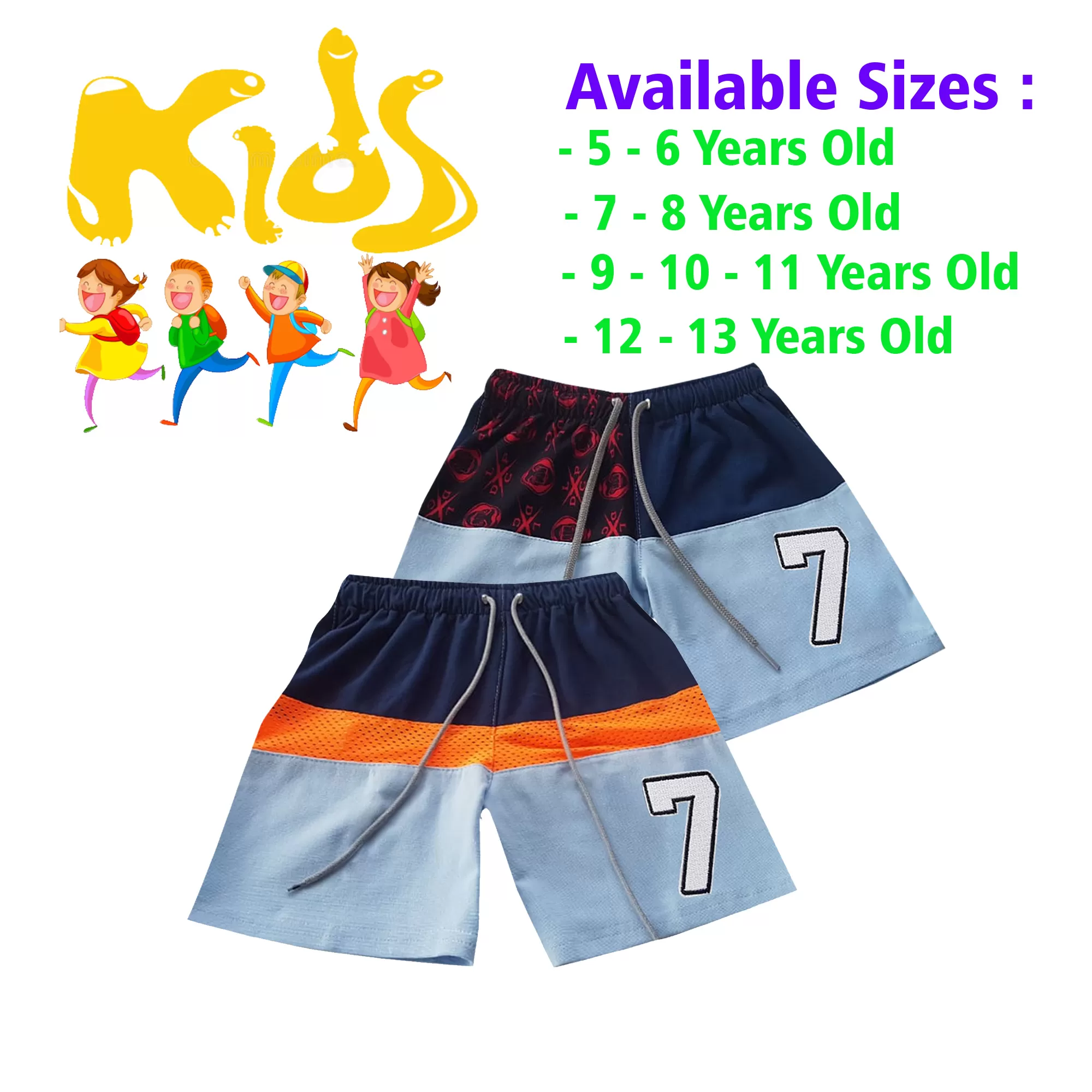 10-11 yrs Unisex Kids Boy & Girl Cotton Short - 2PCs - image 1