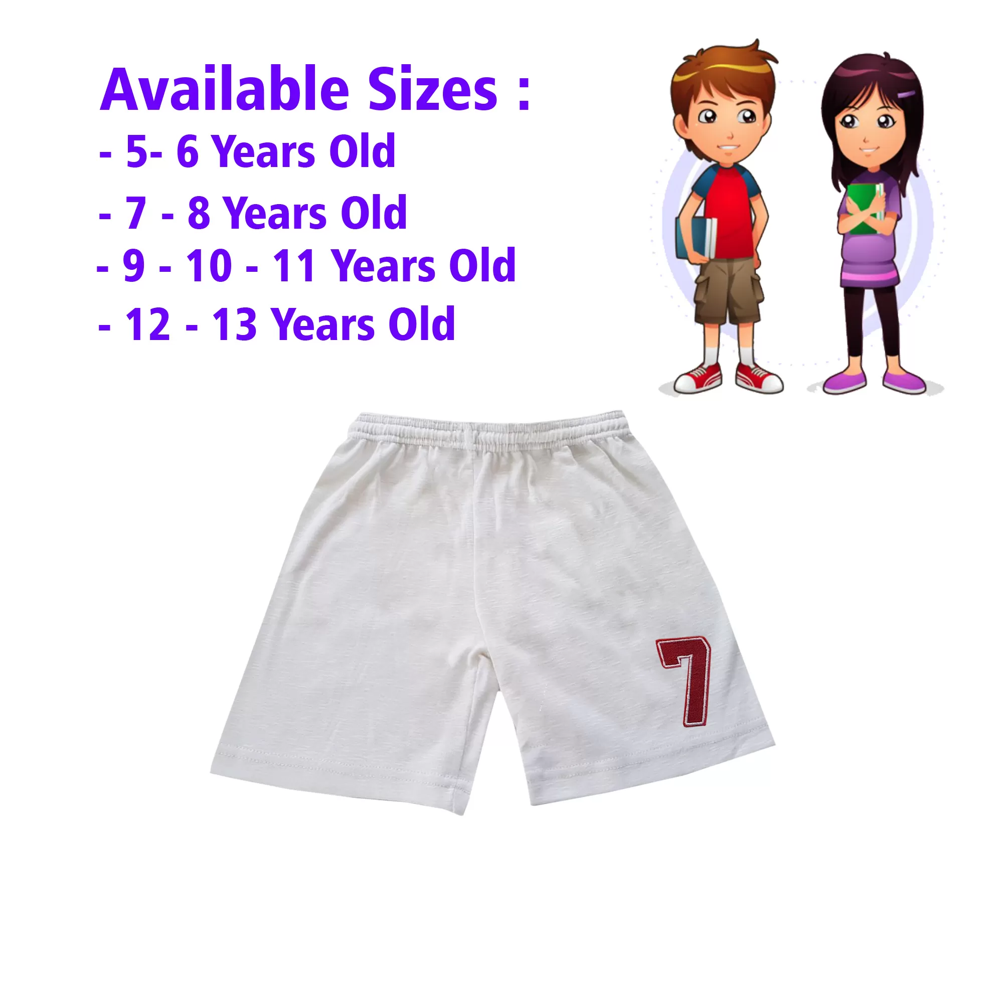 7-8 yrs Unisex Kids Boy & Girl Cotton Short - 1 PACK - image 1