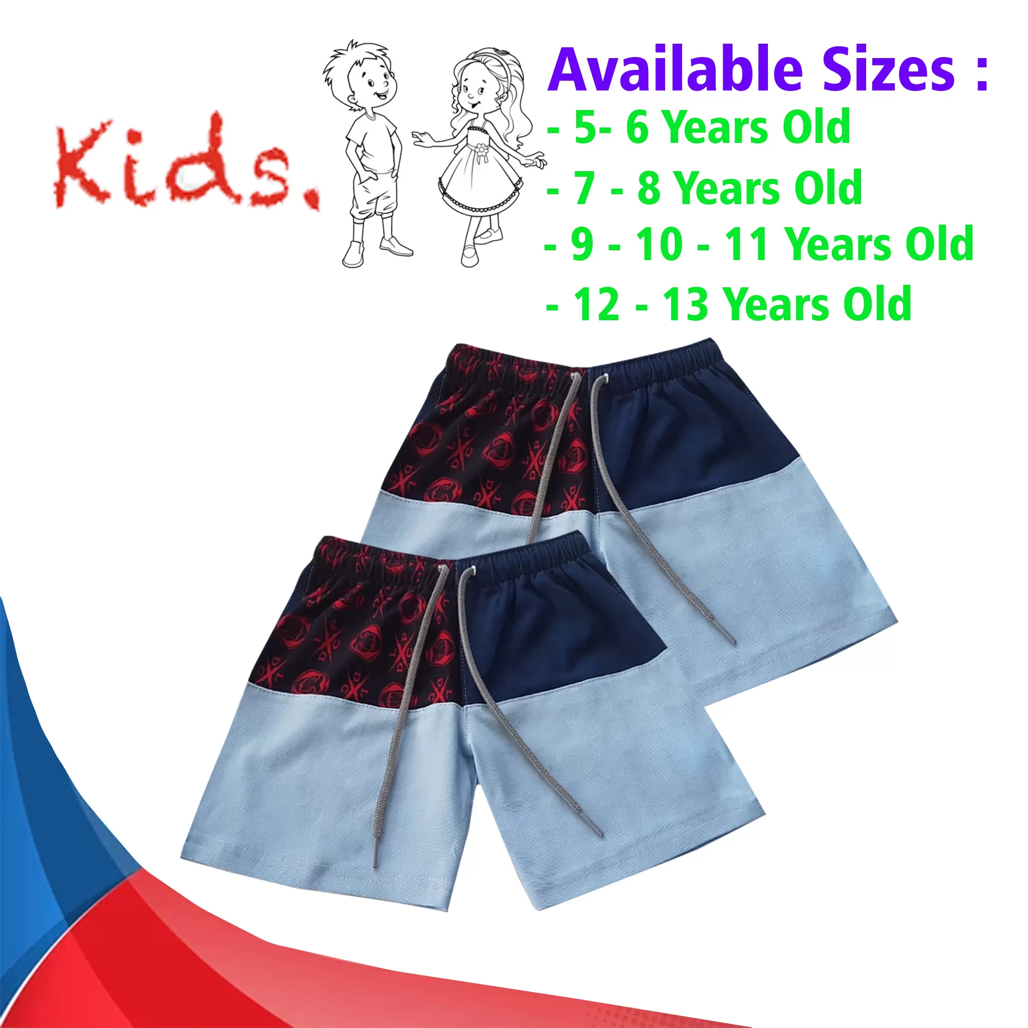 10-11 yrs Unisex Kids Boy & Girl Cotton Short - 2PCs - image 1