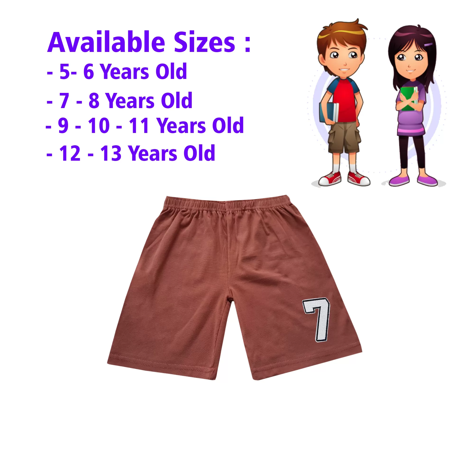 5-6 yrs Unisex Kids Boy & Girl Cotton Short - 1 PACK - image 1