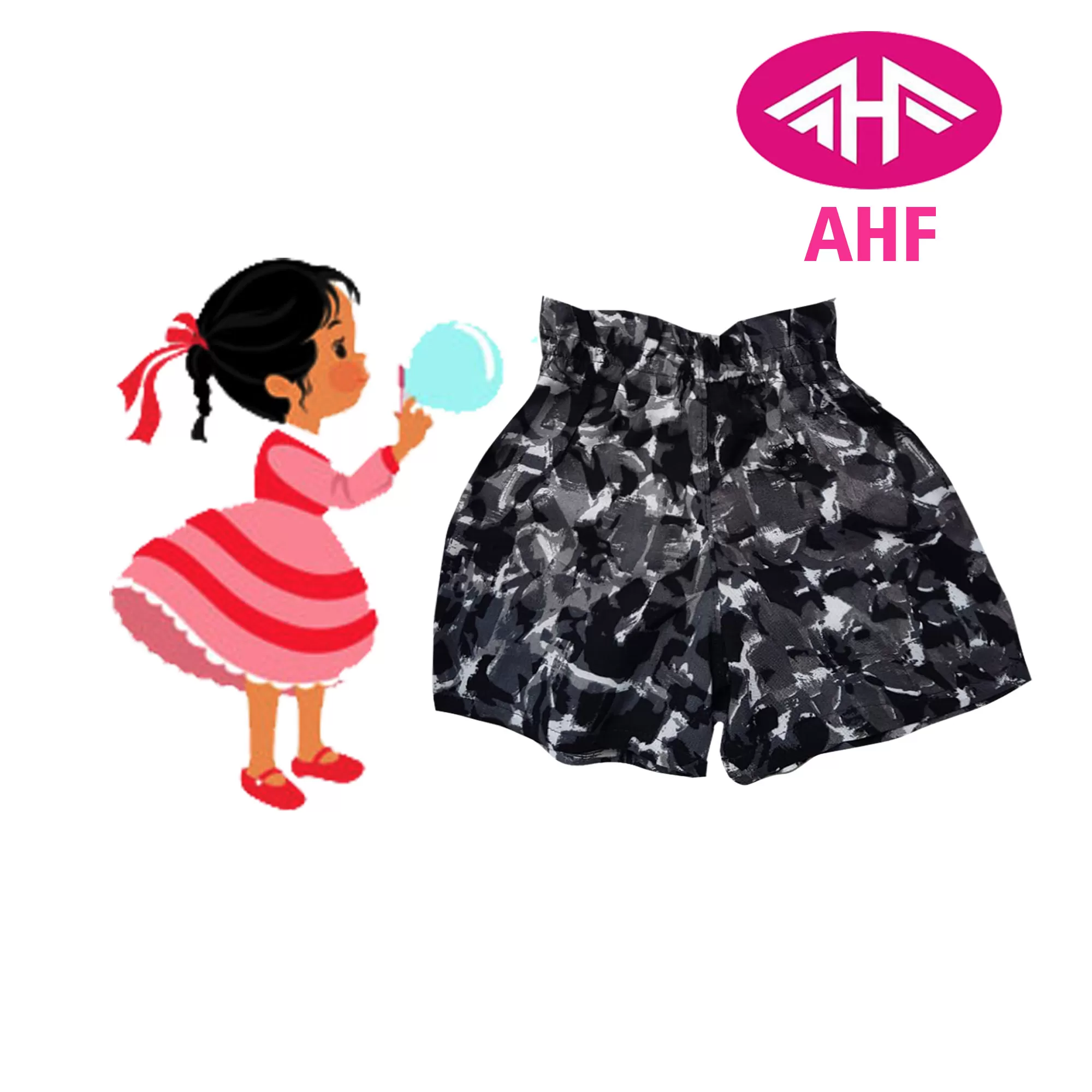 3-4 yrs AHF   Kid Girl Frill Viscose Short - 1 Pack - image 1