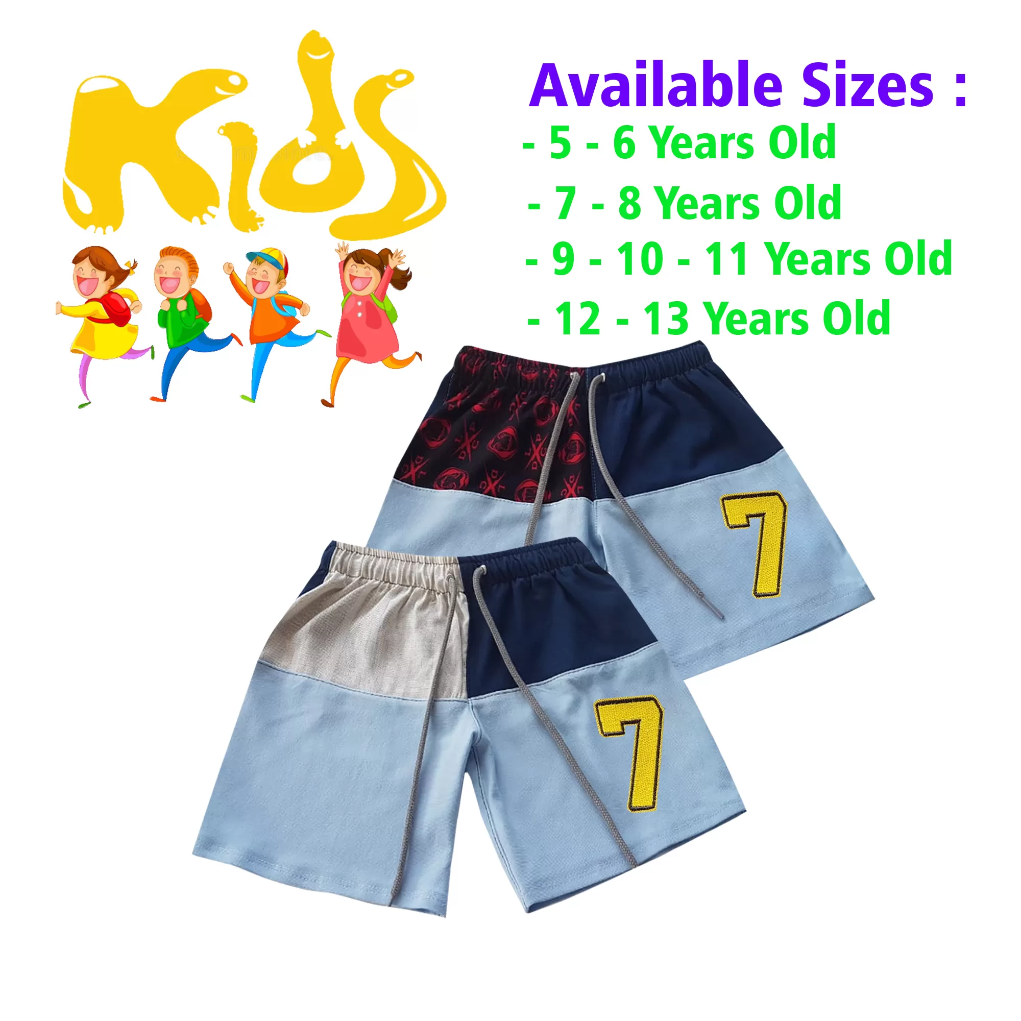 12-13 yrs Unisex Kids Boy & Girl Cotton Short - 2Pcs - image 1