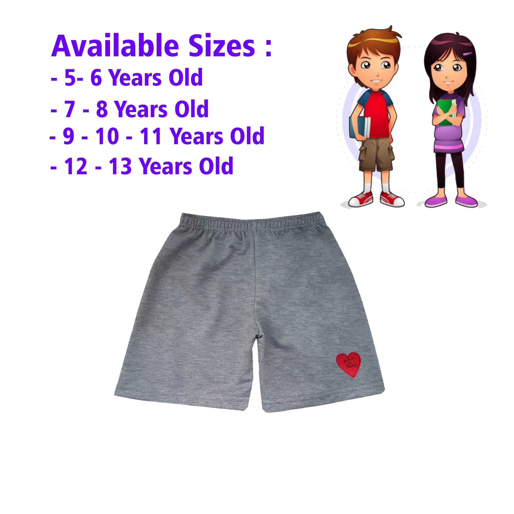 12-13 yrs Kids Boy & Girl Cotton Short Pants - 1PCs - image 1