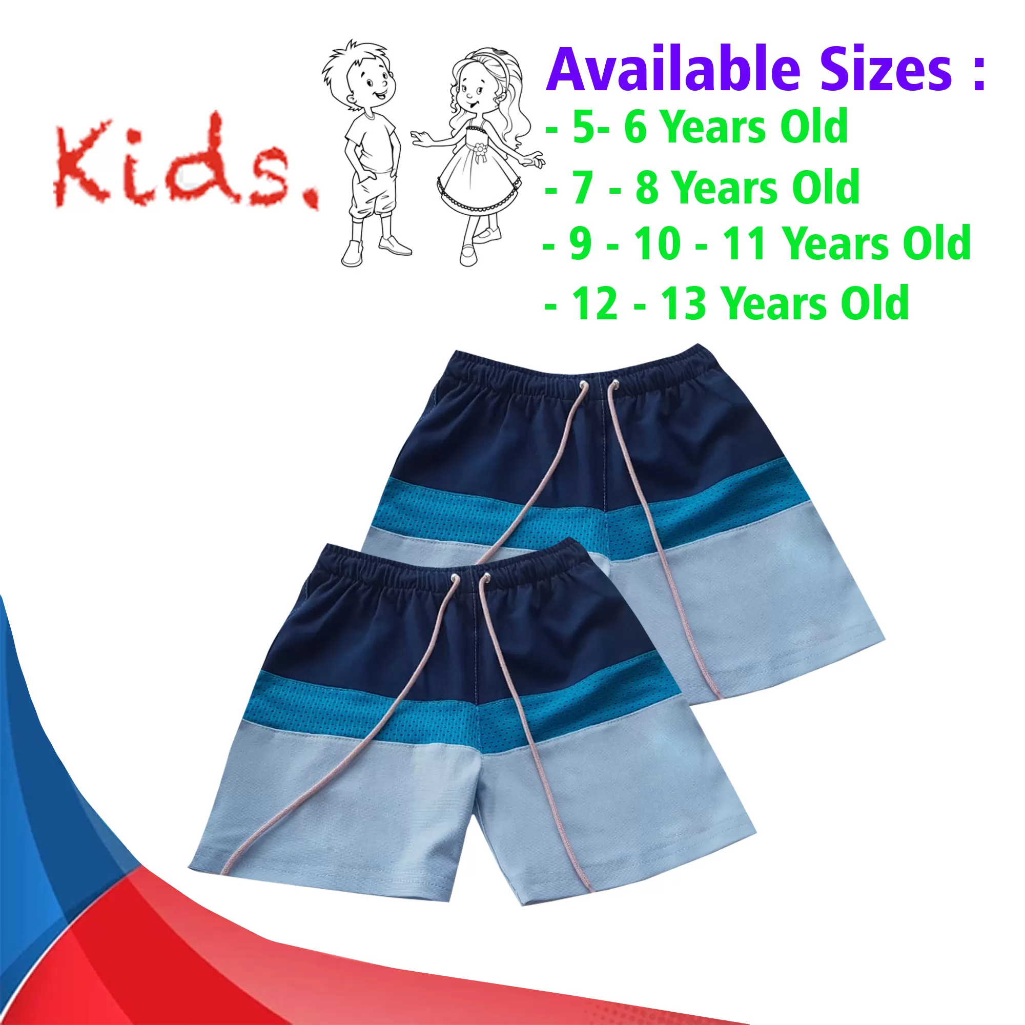 7-8 yrs Unisex Kids Boy & Girl Cotton Short - 2 PACK - image 1