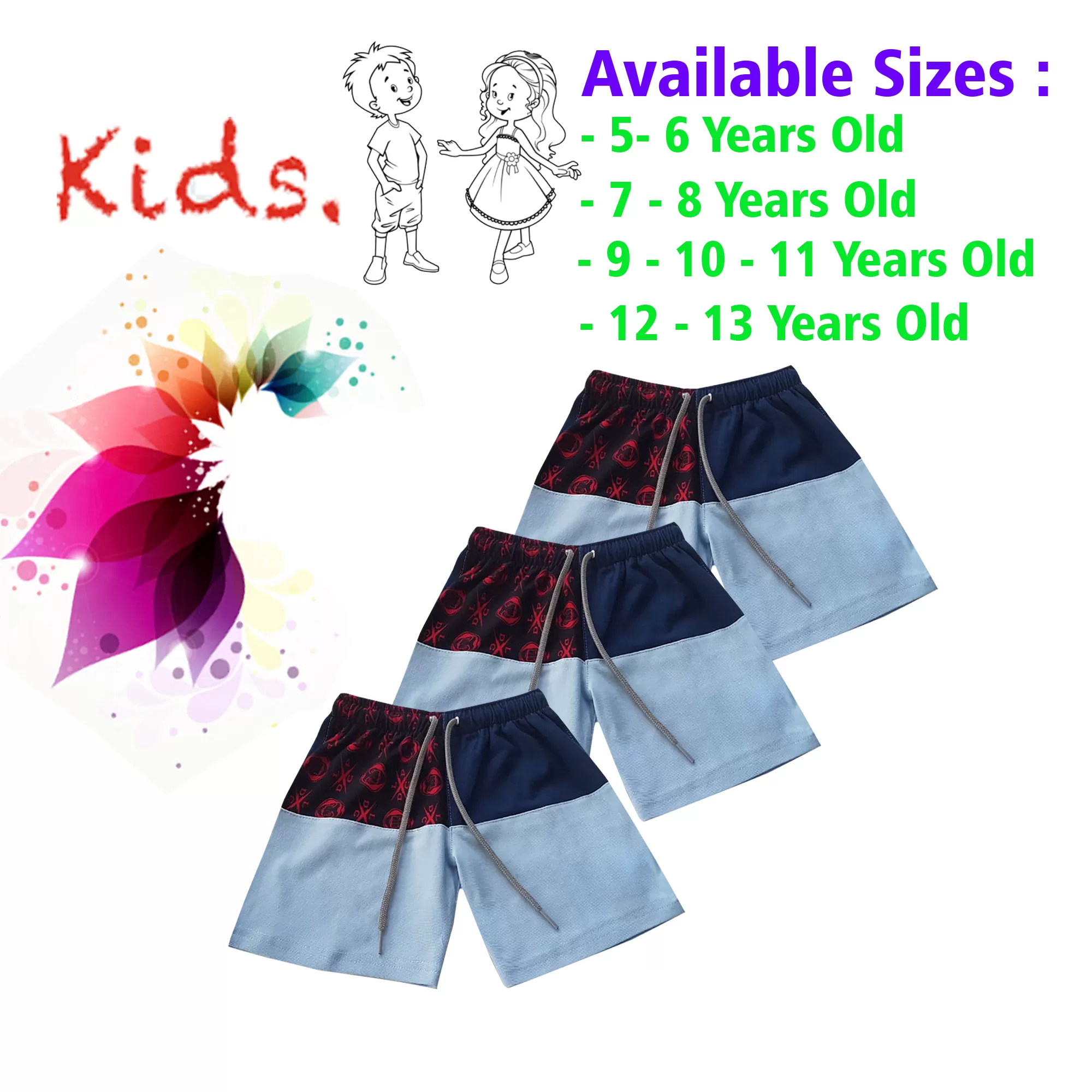 5-6 yrs Unisex Kids Boy & Girl Cotton Short - 3 PACK - image 1