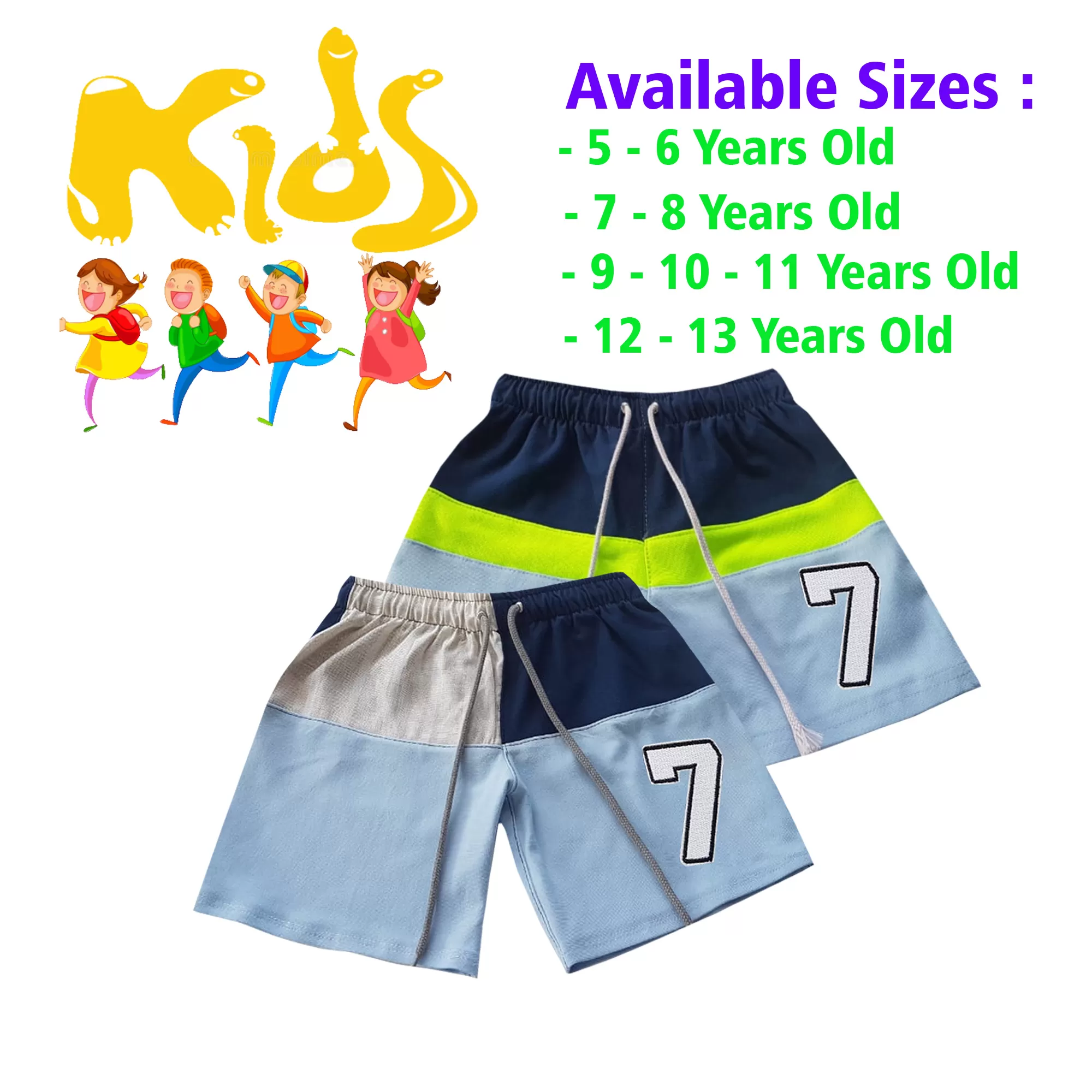 5-6 yrs Unisex Kids Boy & Girl Cotton Short - 2 PACK - image 1
