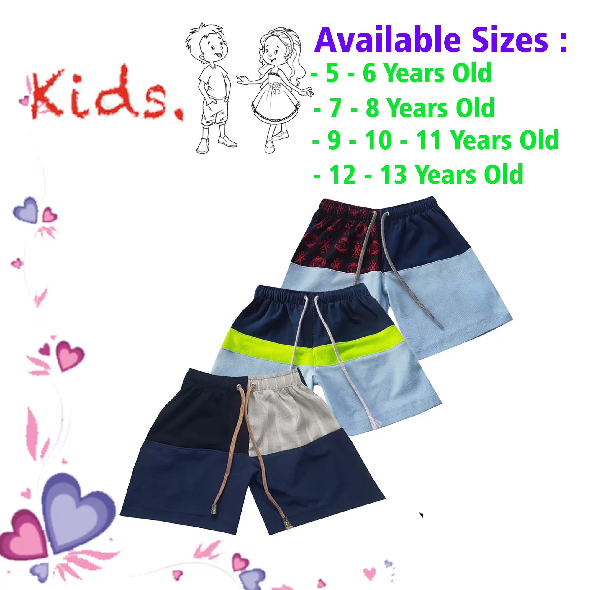 7-8 yrs Unisex Kids Boy & Girl Cotton Short - 3 PACK - image 1