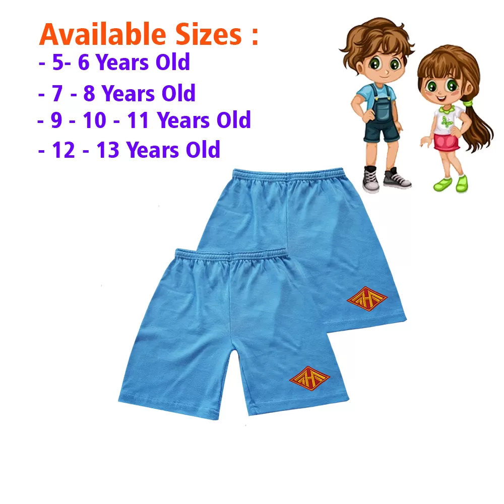 12-13 yrs Kids Boy & Girl Cotton Short Pants - 2PCs - image 1
