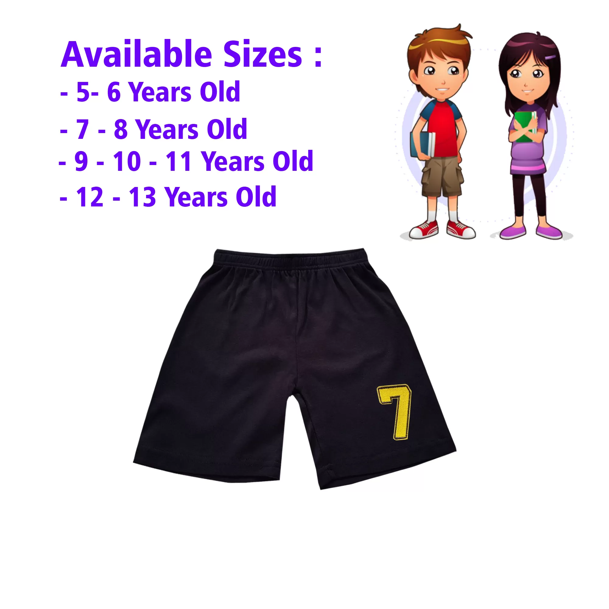 7-8 yrs Unisex Kids Boy & Girl Cotton Short - 1 PACK - image 1