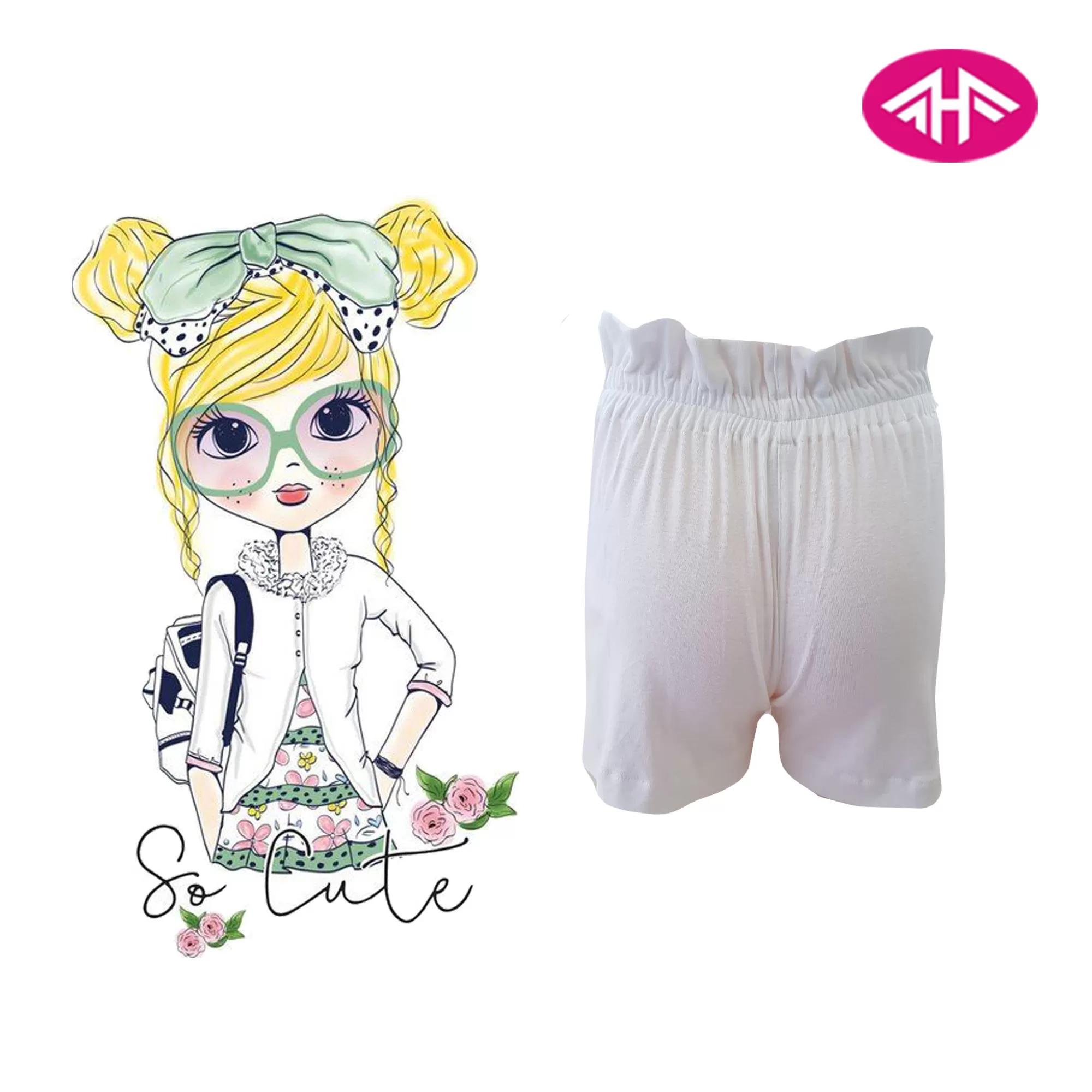 wh 8-9 yrs AHF  Kids Girl Cotton Short Pants  - image 4