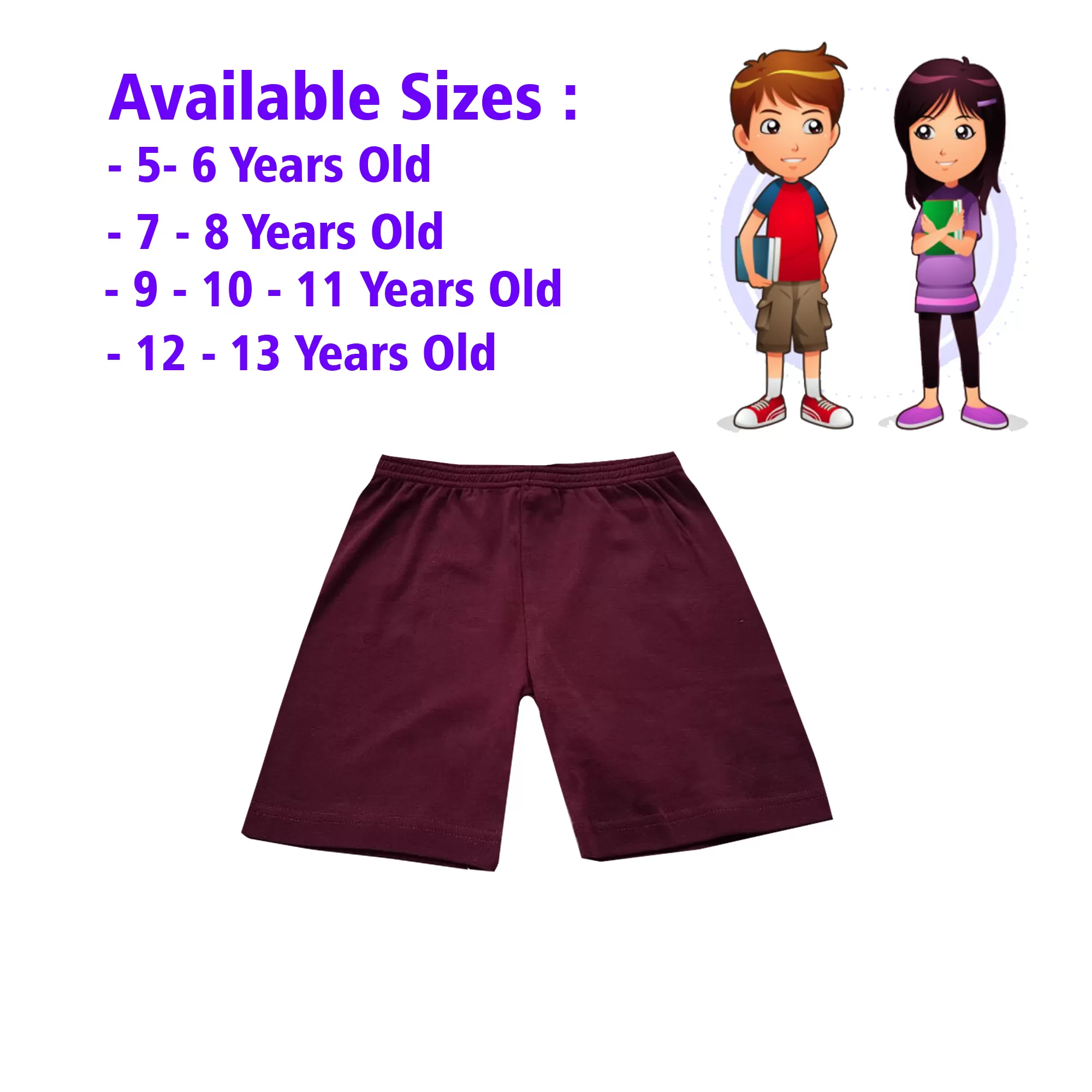 7-8 yrs Unisex Kids Boy & Girl Cotton Short - 1 PACK - image 1