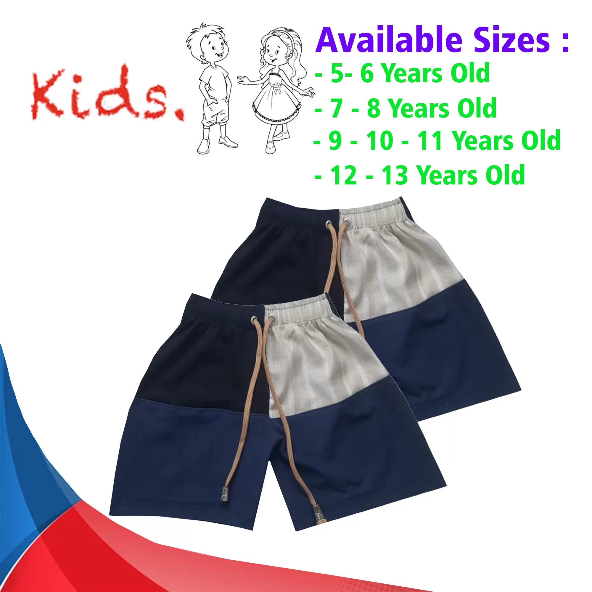 5-6 yrs Unisex Kids Boy & Girl Cotton Short - 2 PACK - image 1