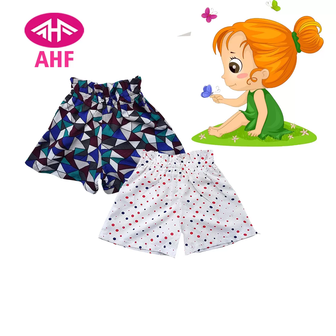 3-4 yrs AHF   Kid Girl Frill Viscose Short - 2 Pack - image 1
