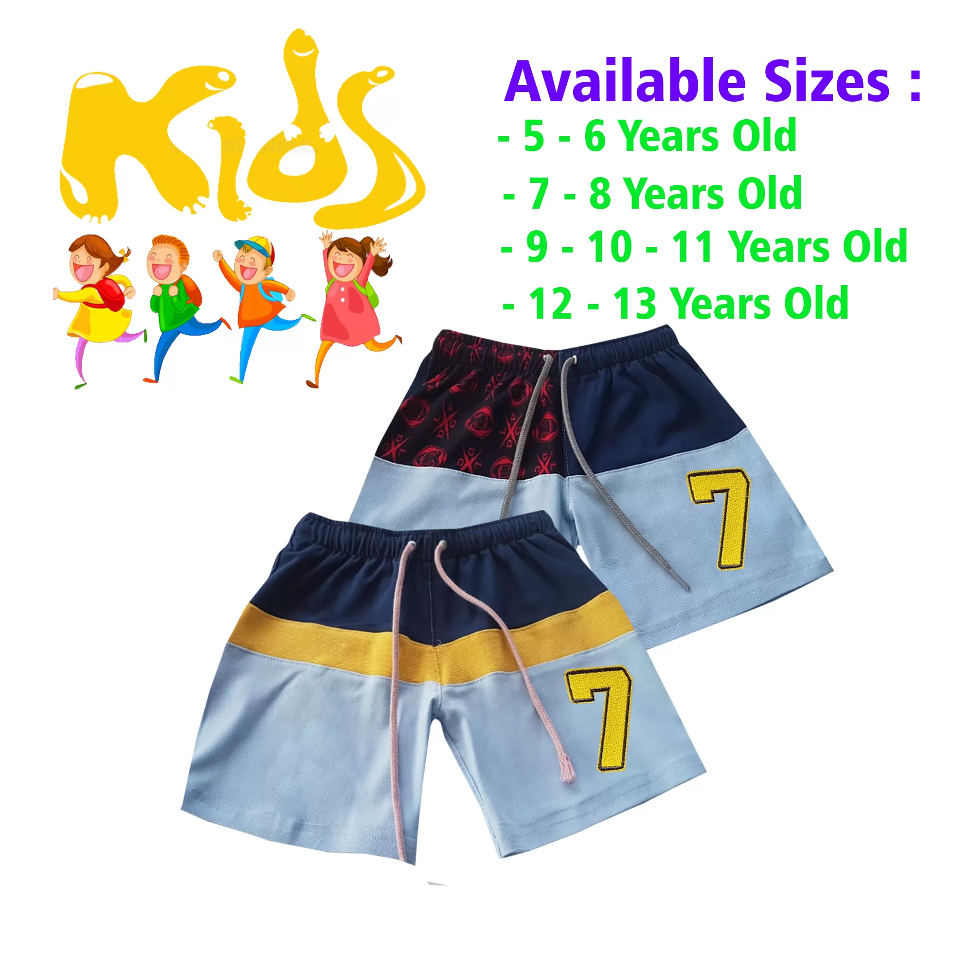5-6 yrs Unisex Kids Boy & Girl Cotton Short - 2 PACK - image 1