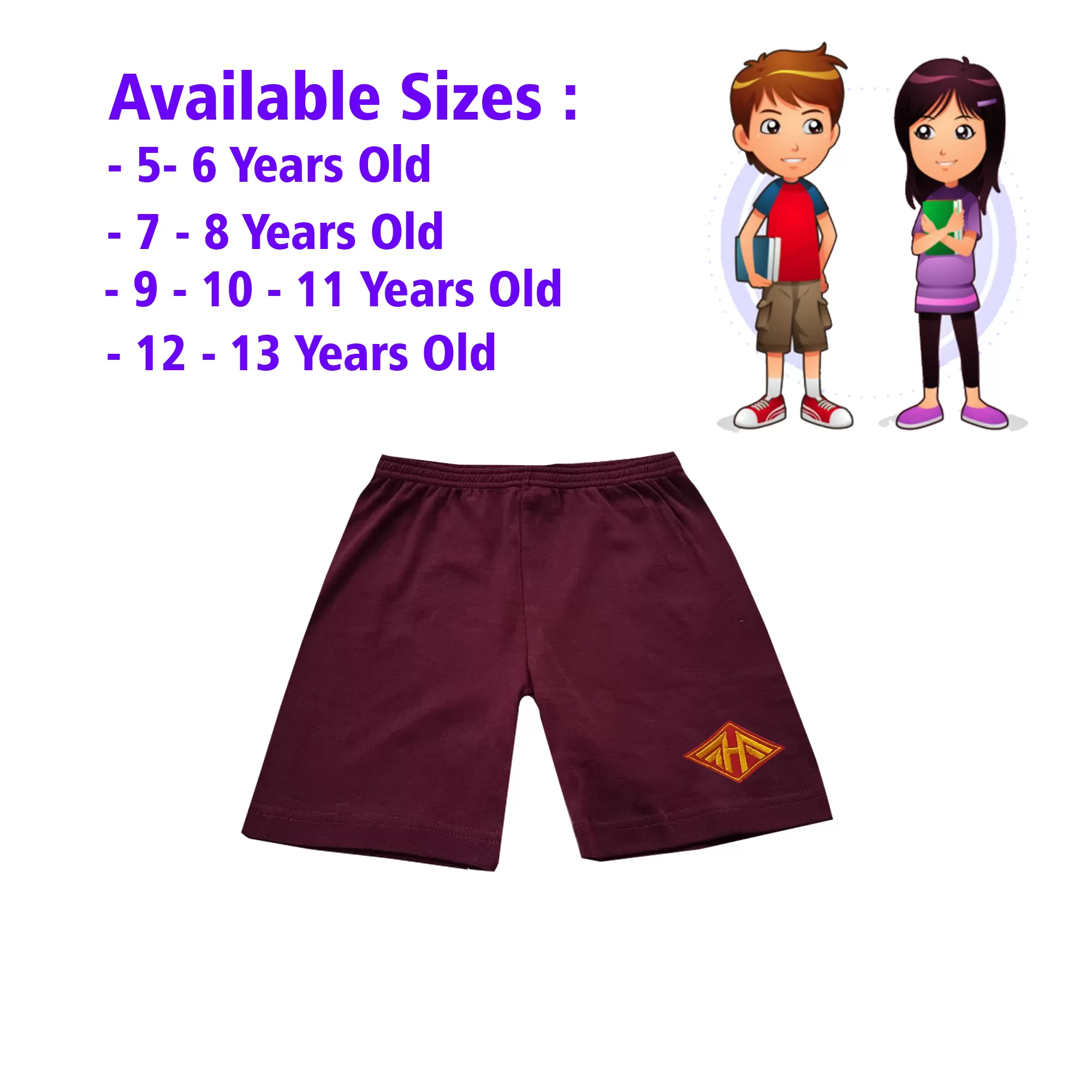 12-13 yrs Kids Boy & Girl Cotton Short Pants - 1PCs - image 1