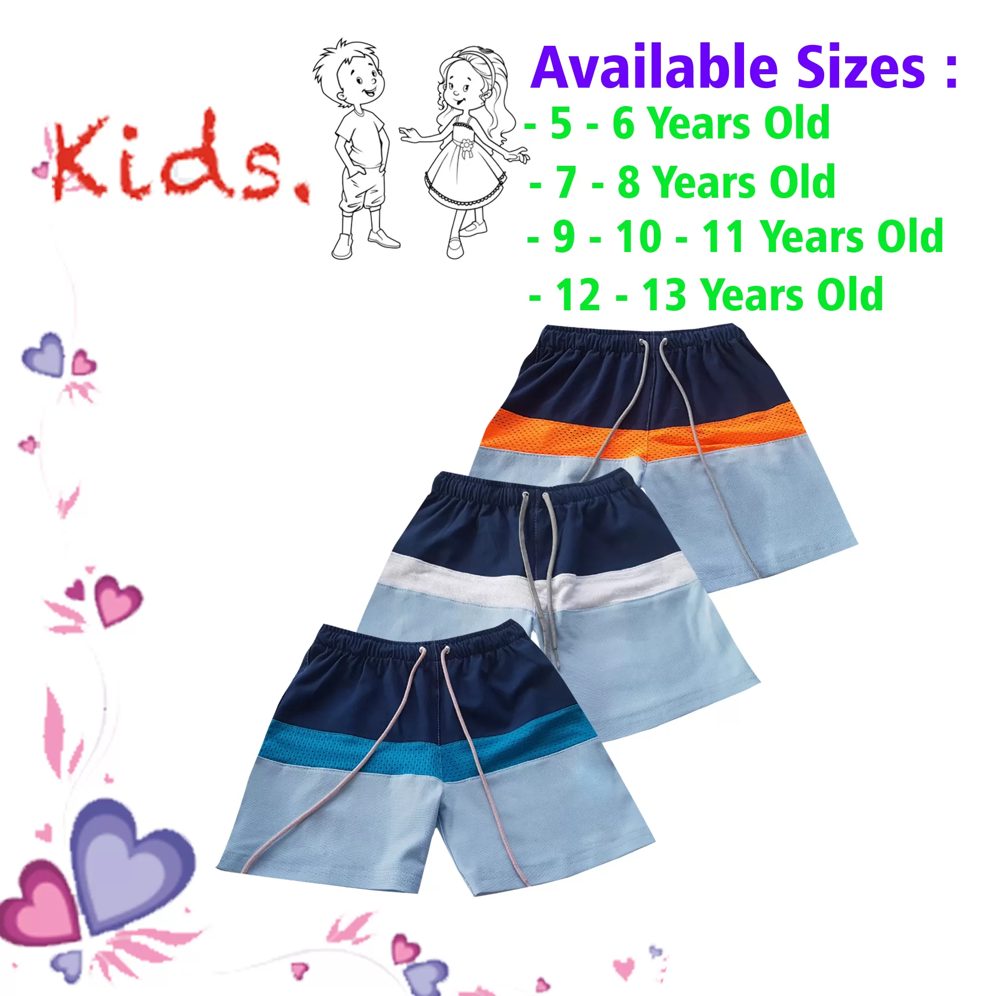 5-6 yrs Unisex Kids Boy & Girl Cotton Short - 3 PACK - image 1