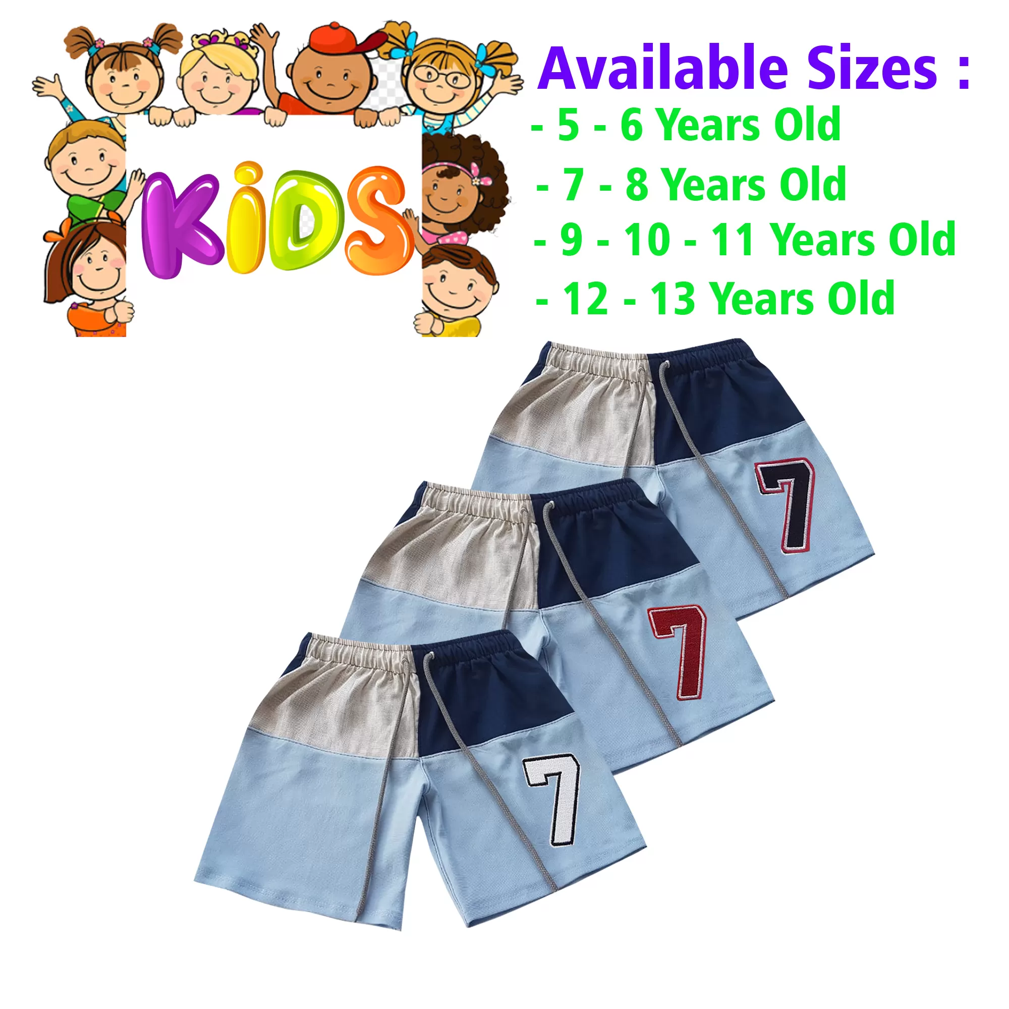 5-6 yrs Unisex Kids Boy & Girl Cotton Short - 3 PACK - image 1