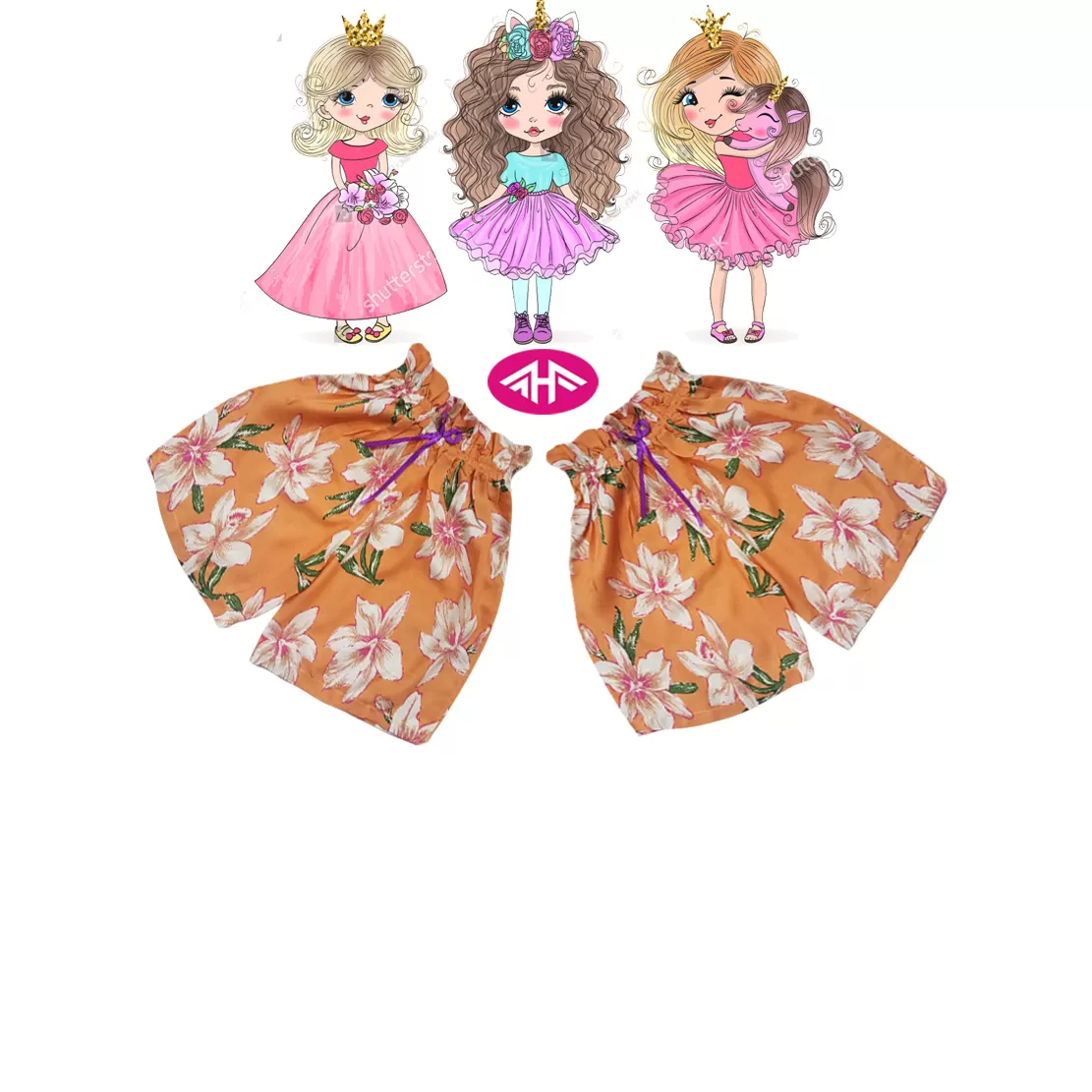 9-10 yrs AHF Kids Girl Fancy Short Pants