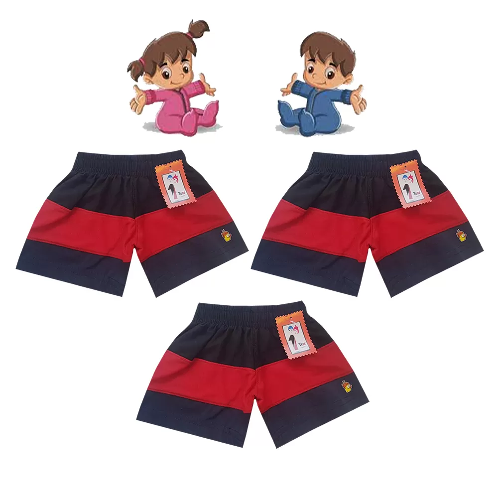 1-2 yrs Baby Cotton Short Pants - 3 Pack