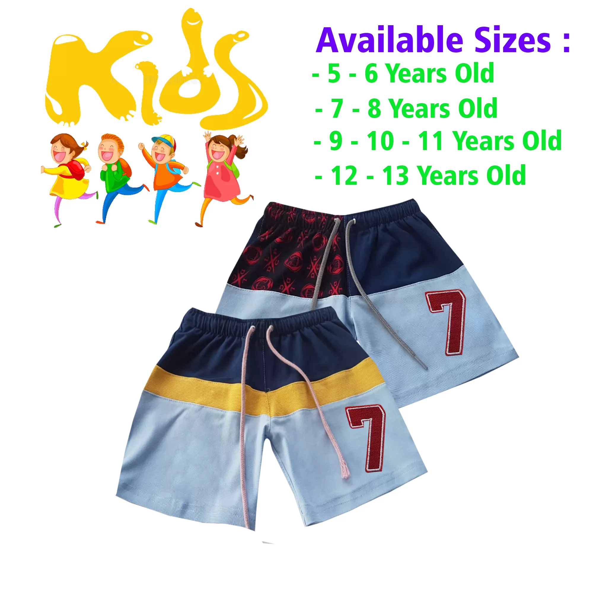5-6 yrs Unisex Kids Boy & Girl Cotton Short - 2 PACK - image 1