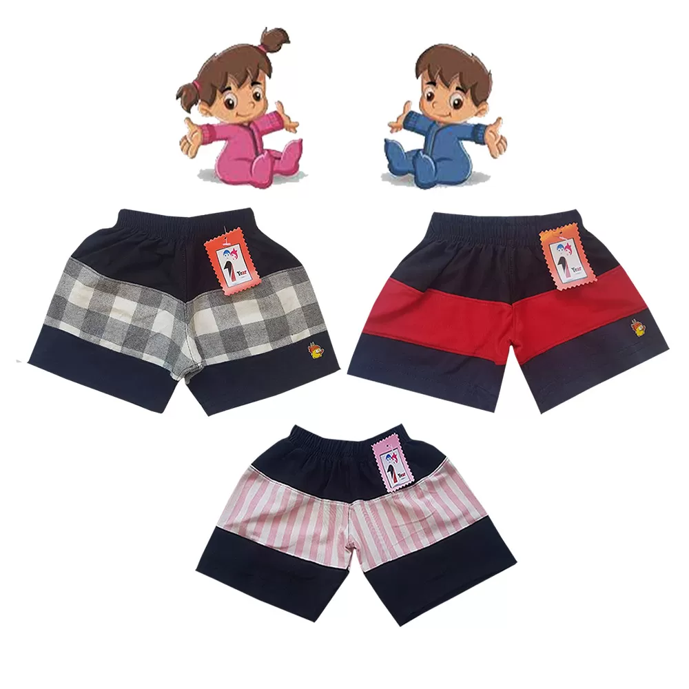 2 yrs Baby Cotton Short Pants  - 3 Pack - image 1