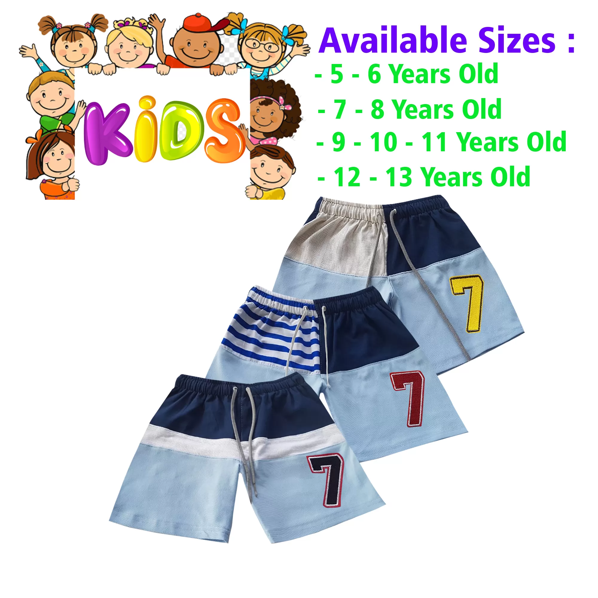 7-8 yrs Unisex Kids Boy & Girl Cotton Short - 3 PACK - image 1