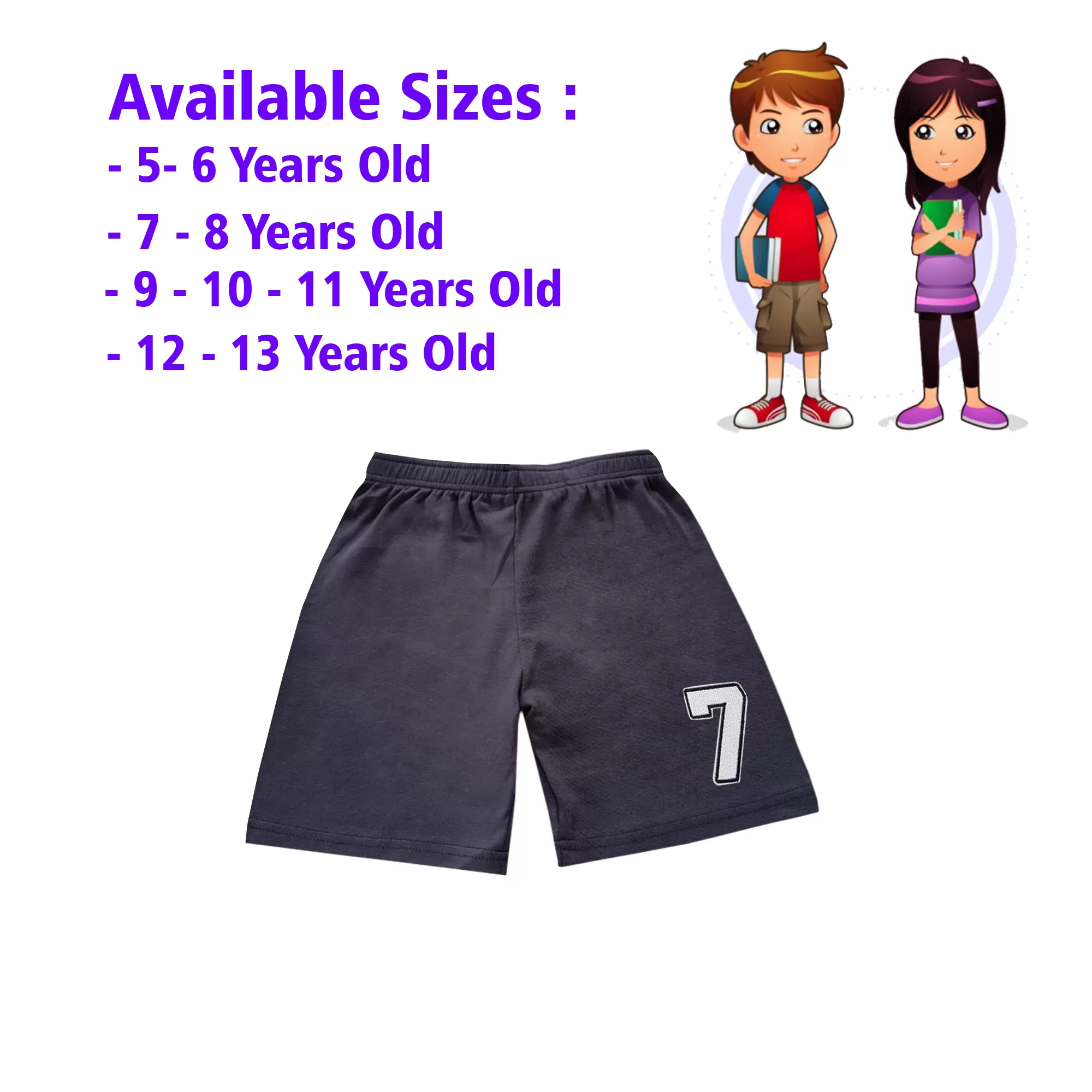 12-13 yrs Kids Boy & Girl Cotton Short Pants - 1PCs - image 1