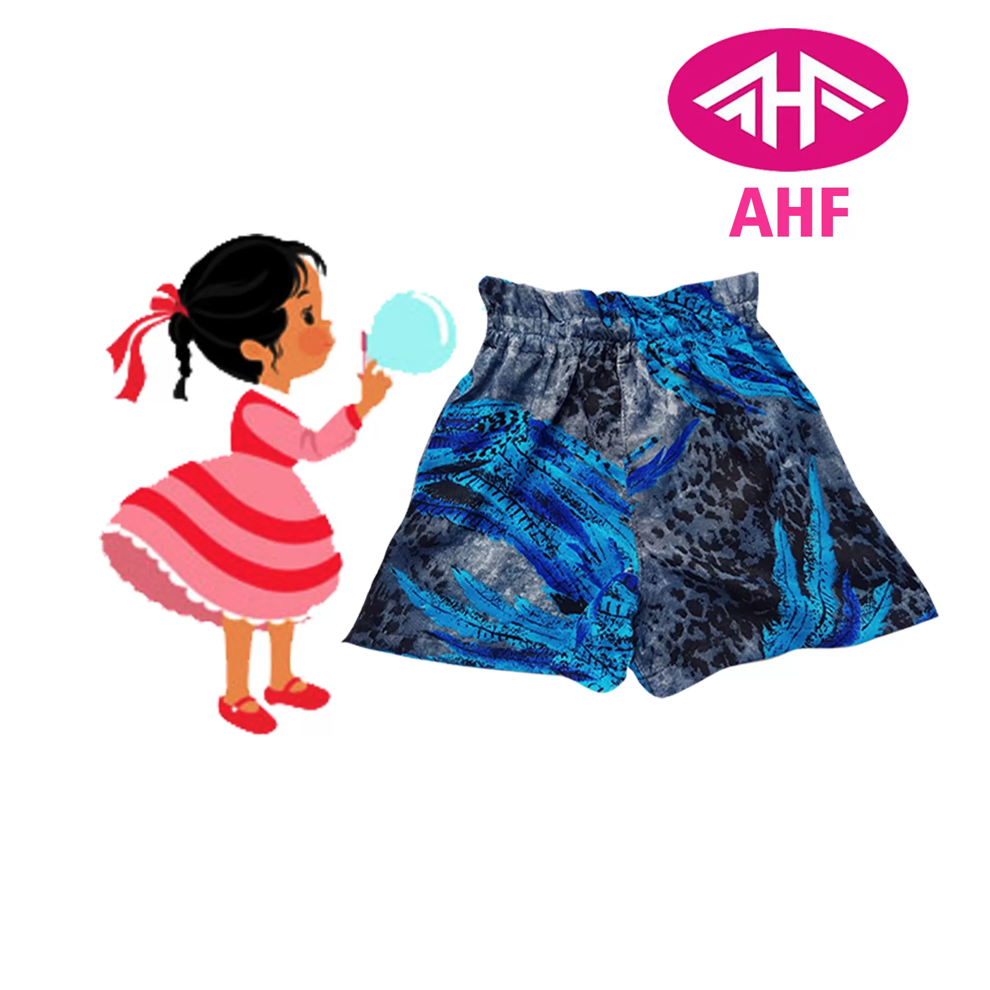 3-4 yrs AHF Kid Girl Frill Viscose Short - 1 Pack