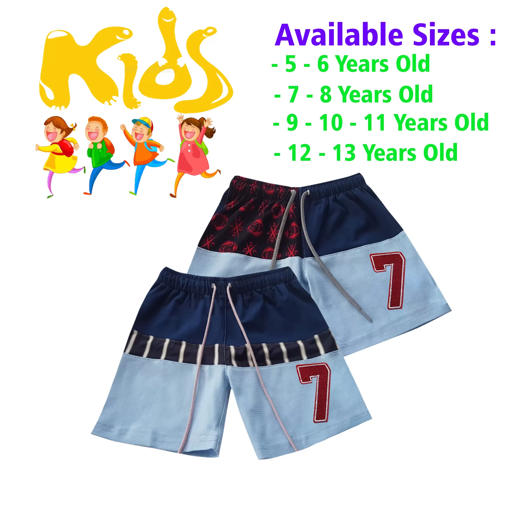 12-13 yrs Unisex Kids Boy & Girl Cotton Short - 2Pcs - image 1